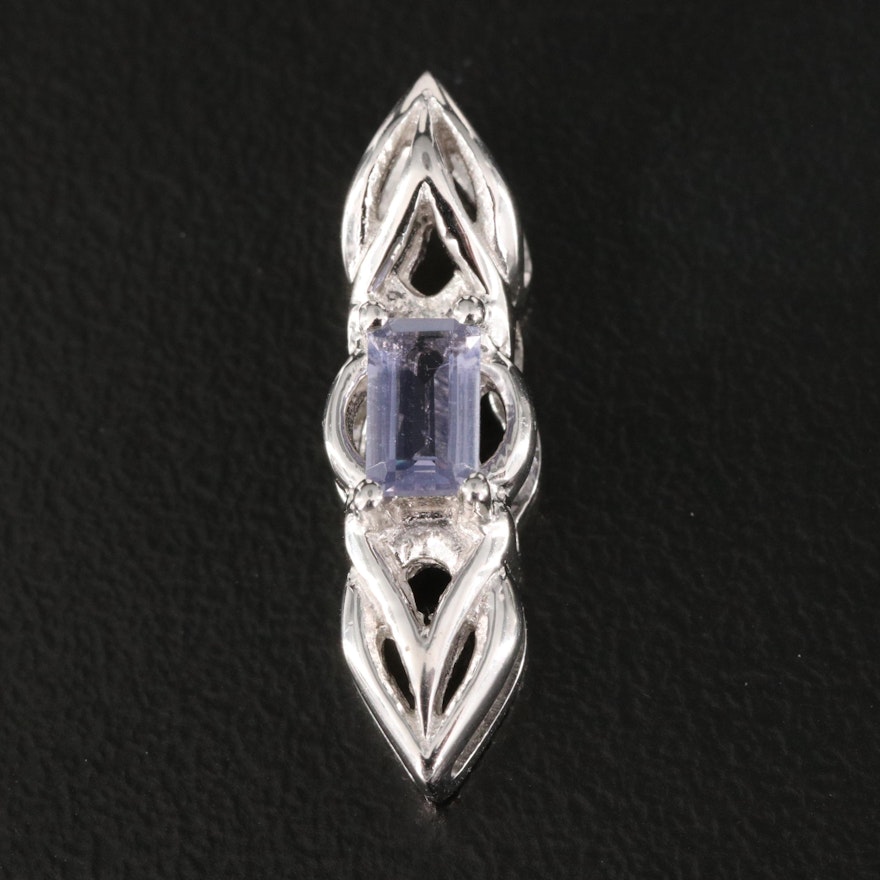 Sterling Iolite Slide Pendant