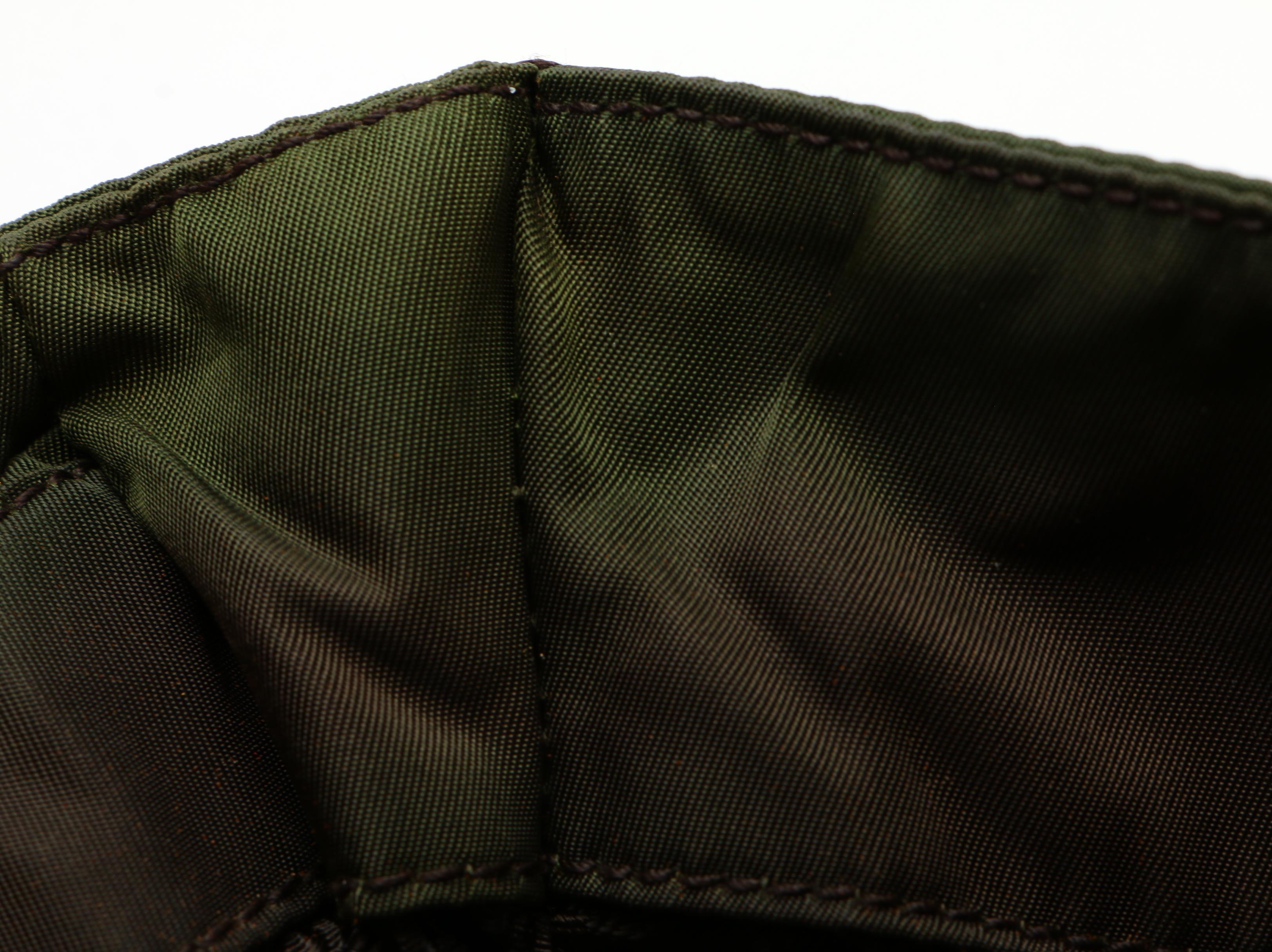Prada Shoulder Tote in Green Tessuto Nylon and Brown Leather