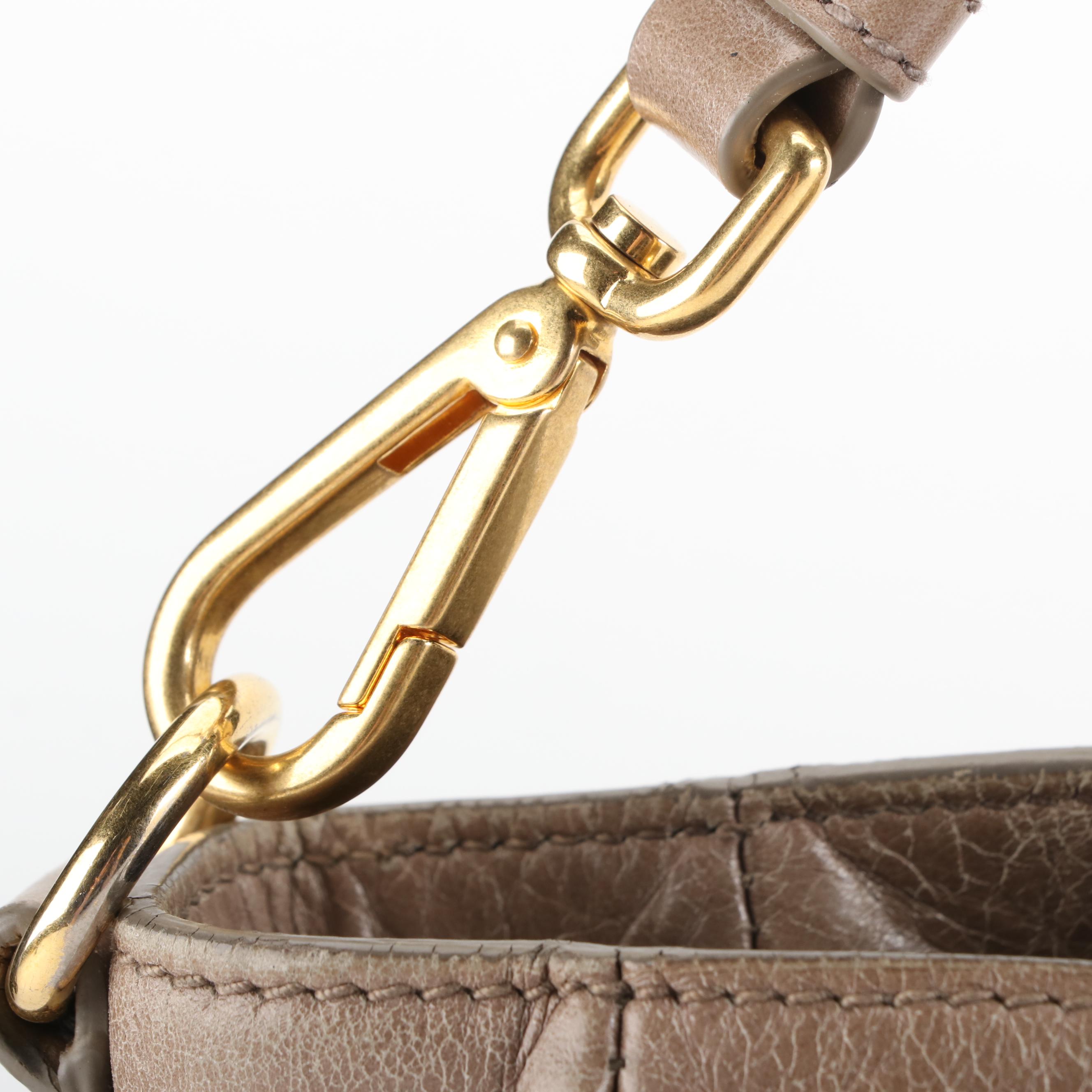 Prada Tote Bag in Textured Leather with Detachable Crossbody Strap