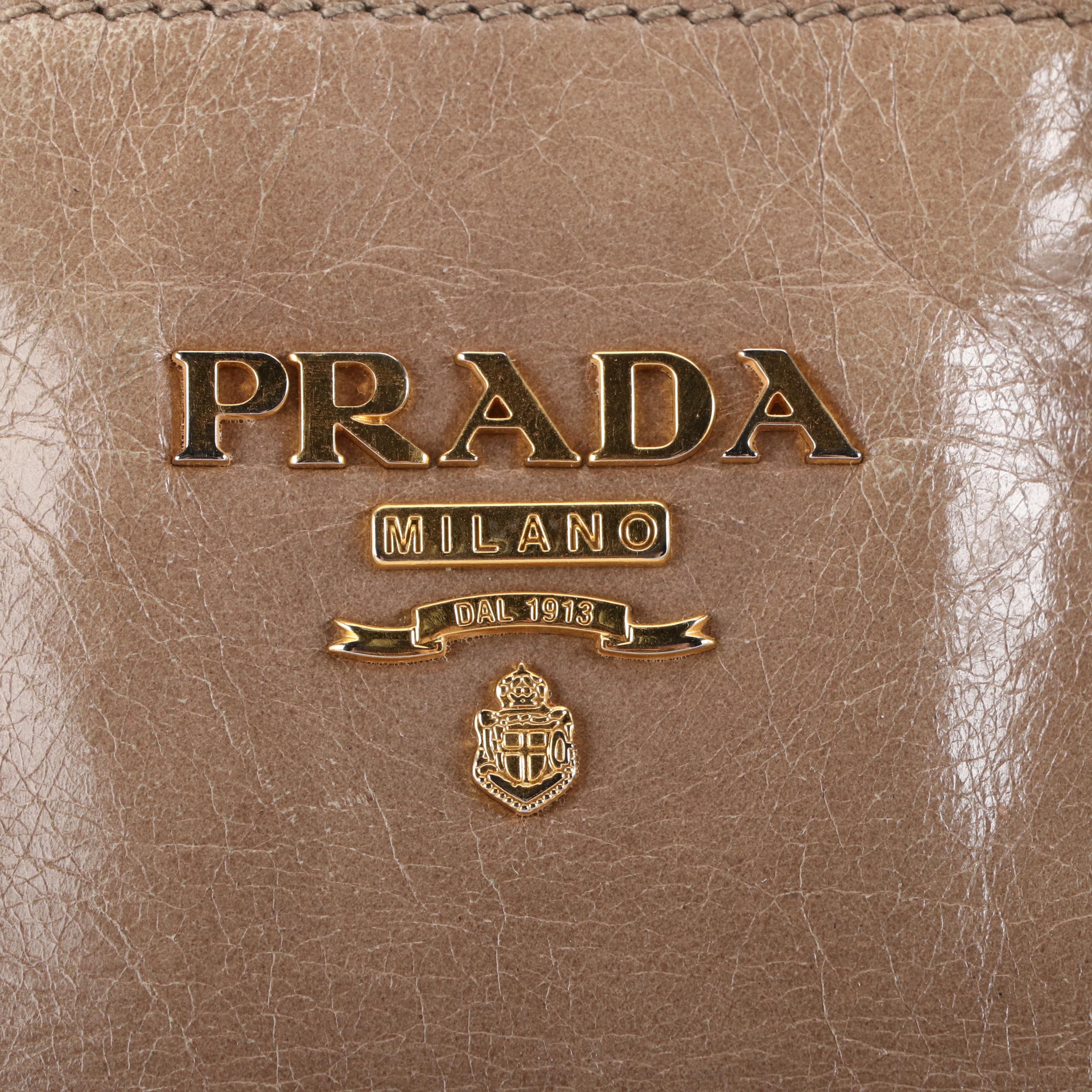 Prada Tote Bag in Textured Leather with Detachable Crossbody Strap