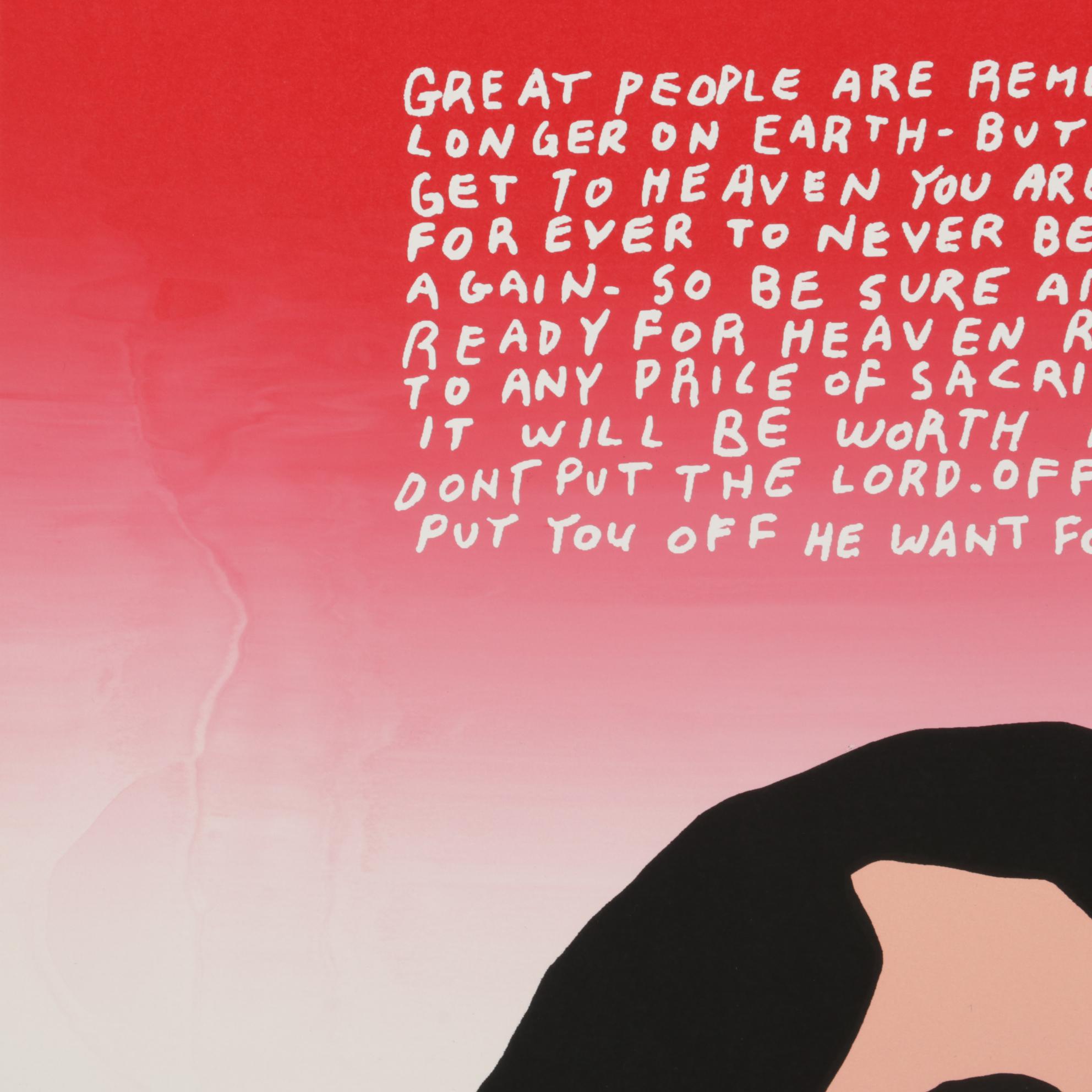 Howard Finster Folk Art Serigraph "Young George," Circa 1988