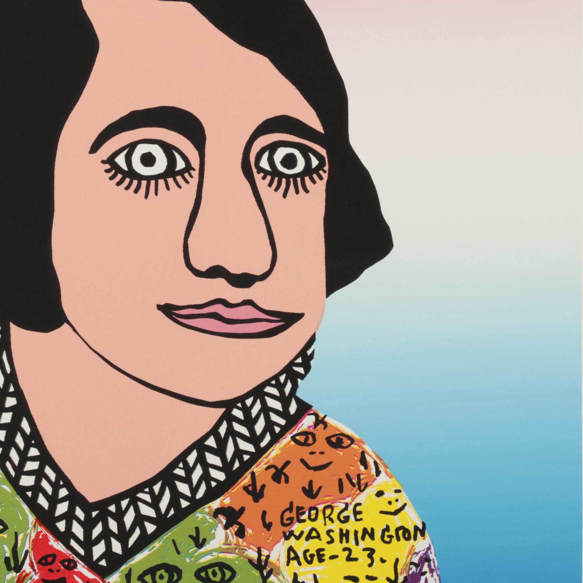 Howard Finster Folk Art Serigraph "Young George," Circa 1988