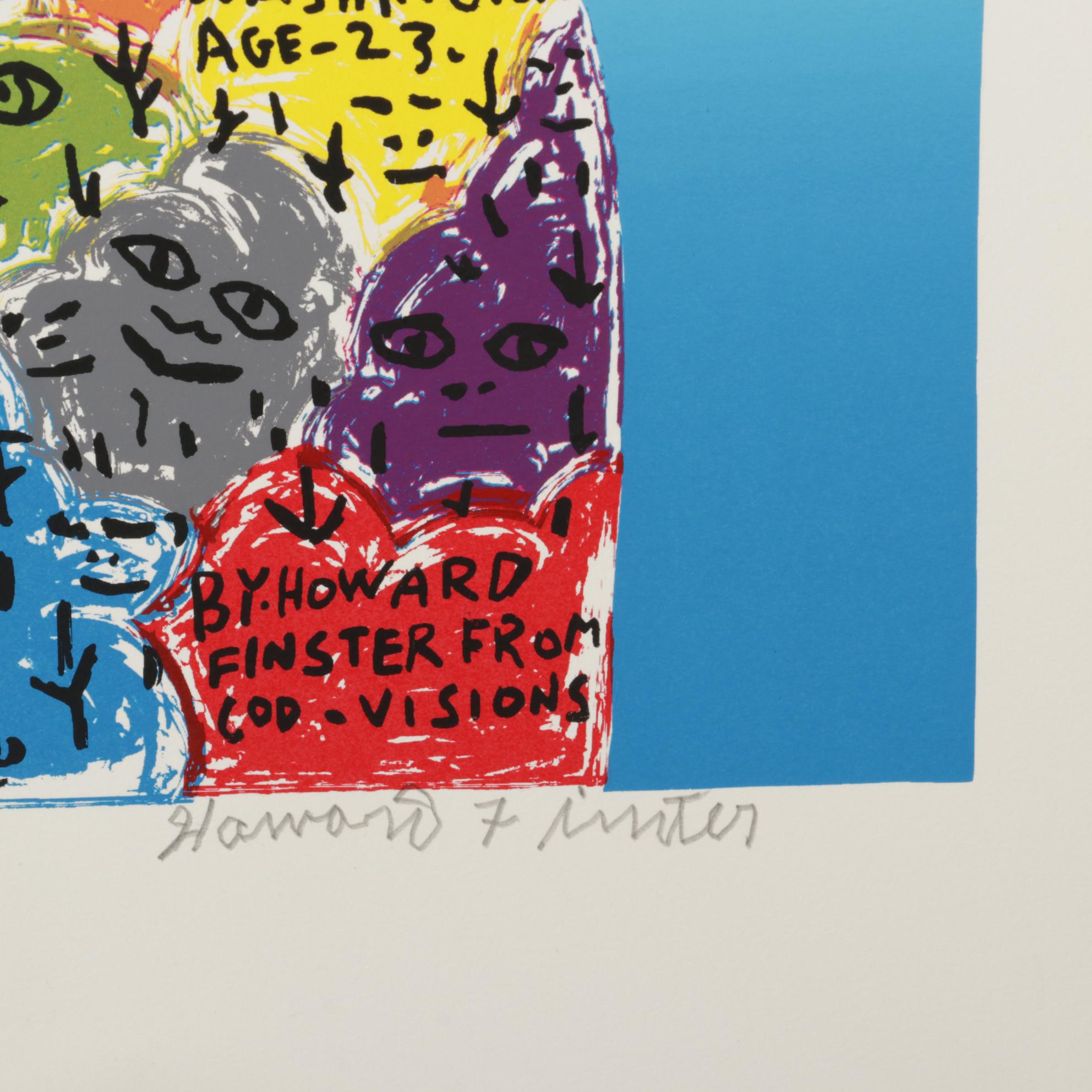 Howard Finster Folk Art Serigraph "Young George," Circa 1988