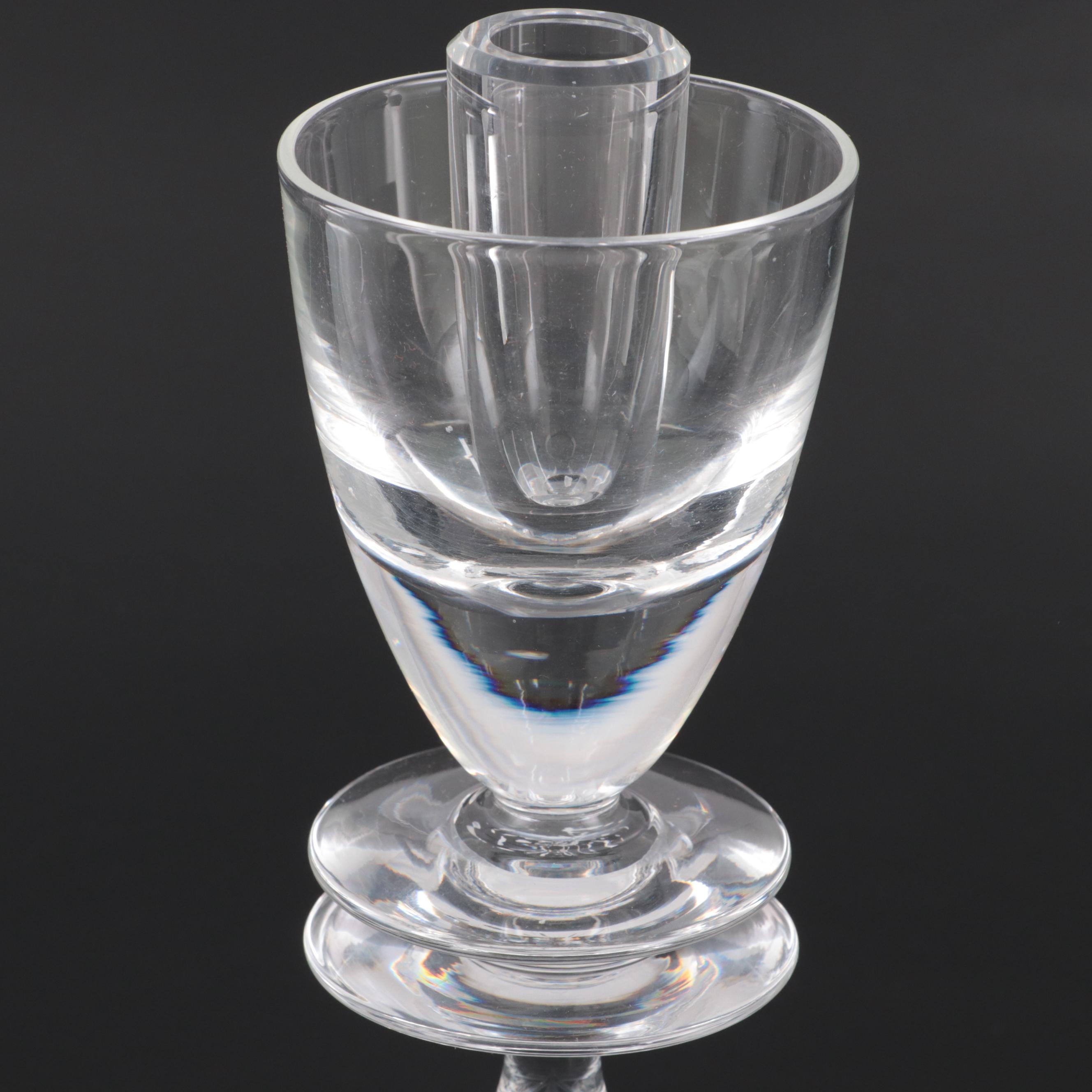 Peter Yenawine Steuben Glass Double Disk Candlestick