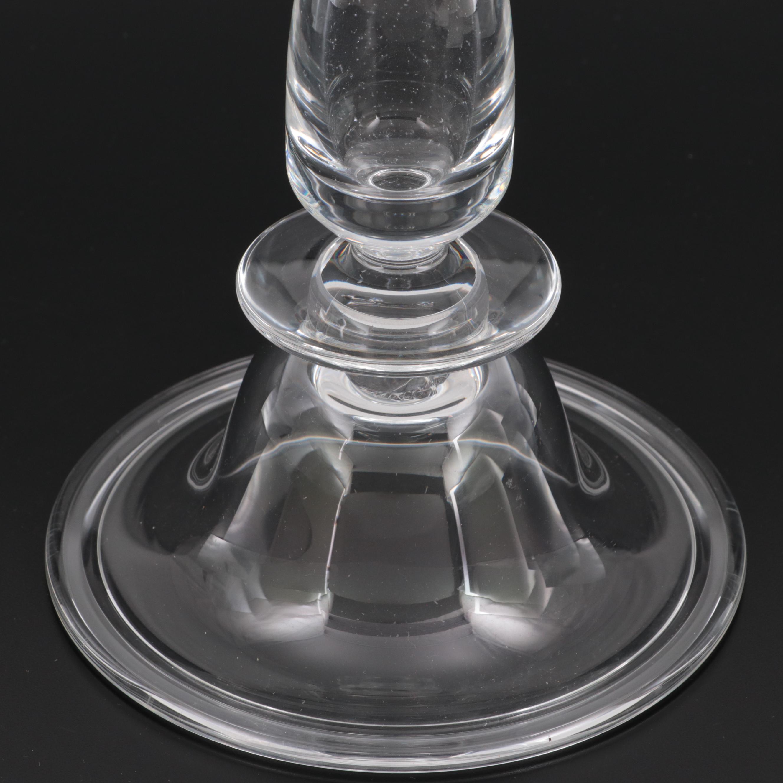 Peter Yenawine Steuben Glass Double Disk Candlestick