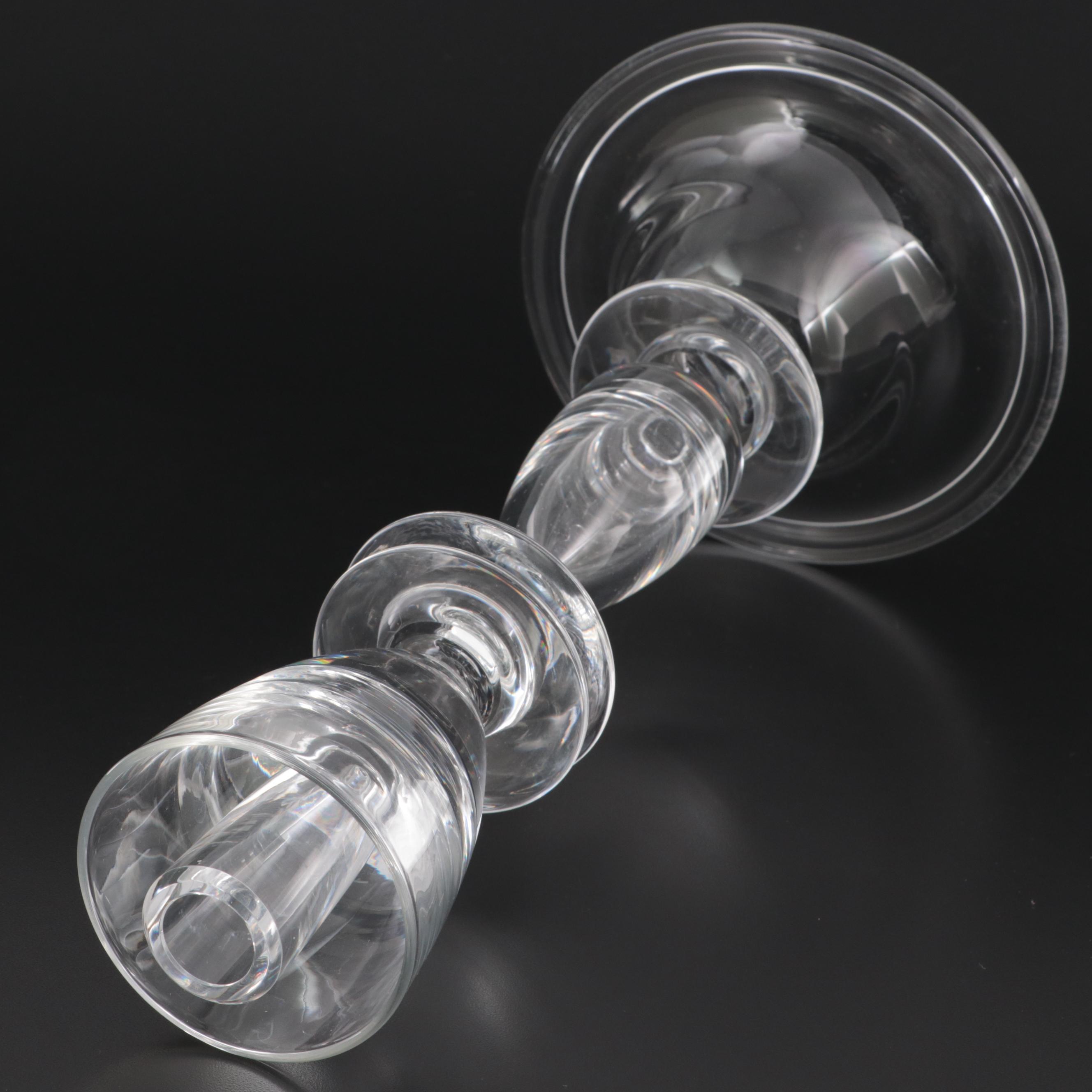 Peter Yenawine Steuben Glass Double Disk Candlestick