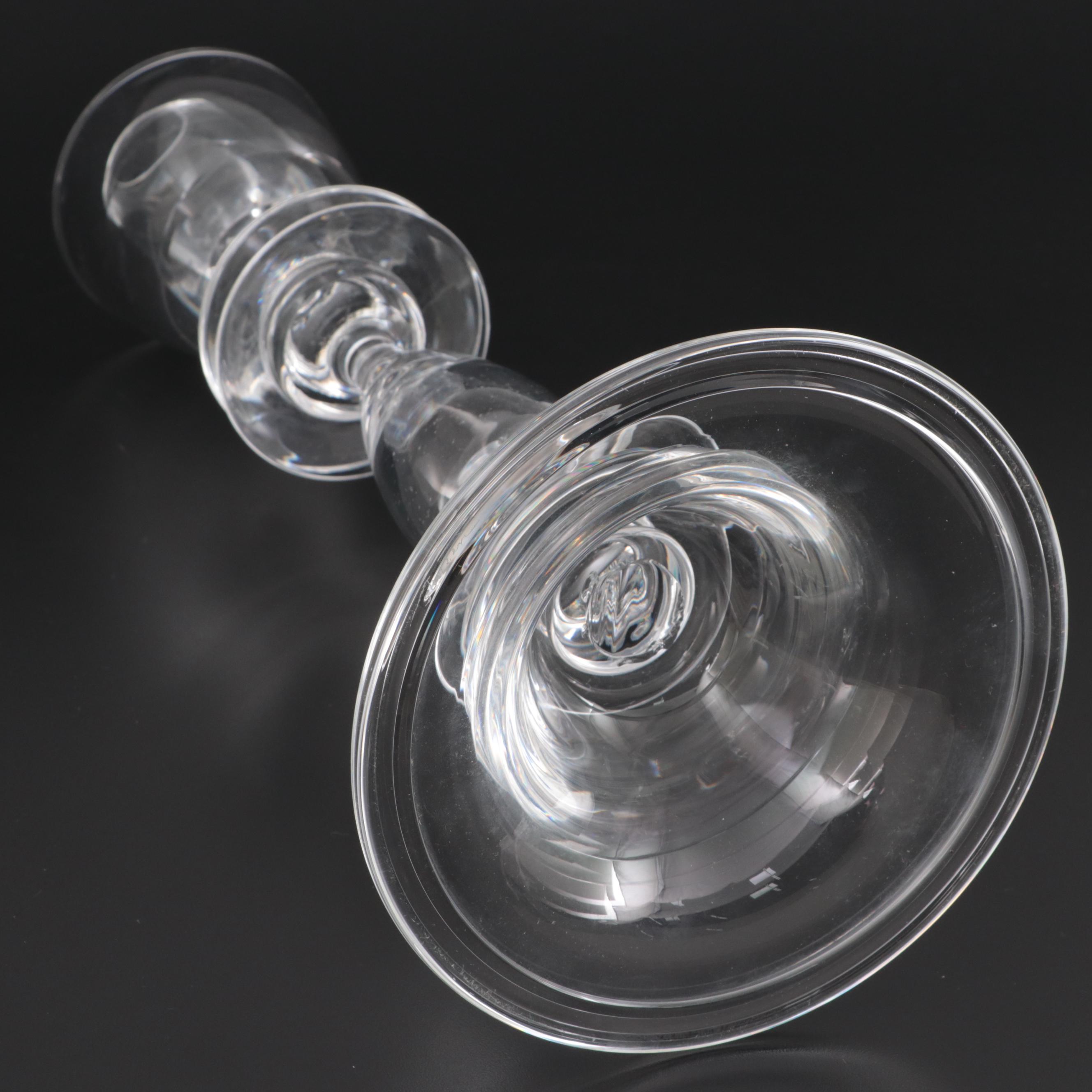 Peter Yenawine Steuben Glass Double Disk Candlestick