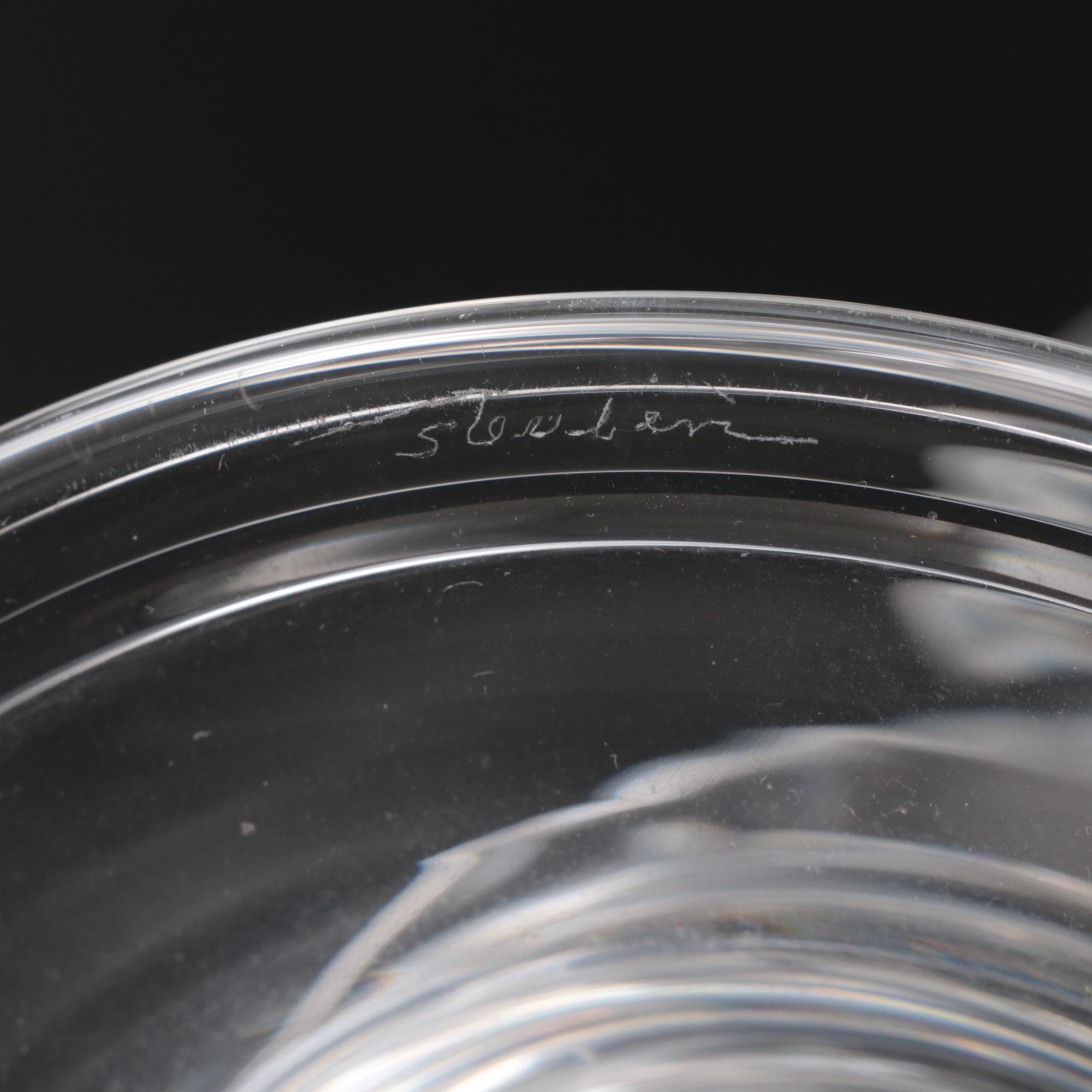 Peter Yenawine Steuben Glass Double Disk Candlestick