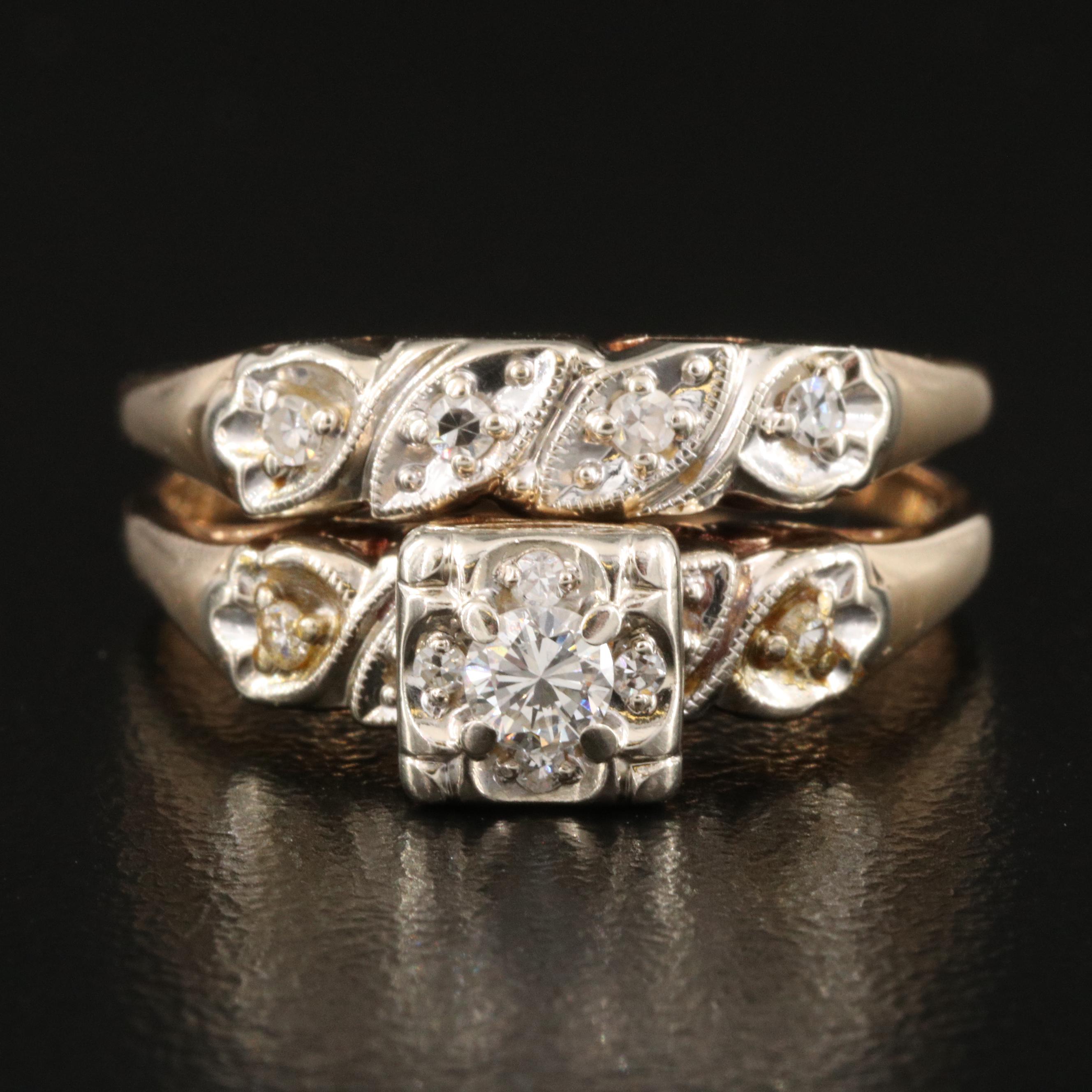 Vintage 14K Diamond Ring