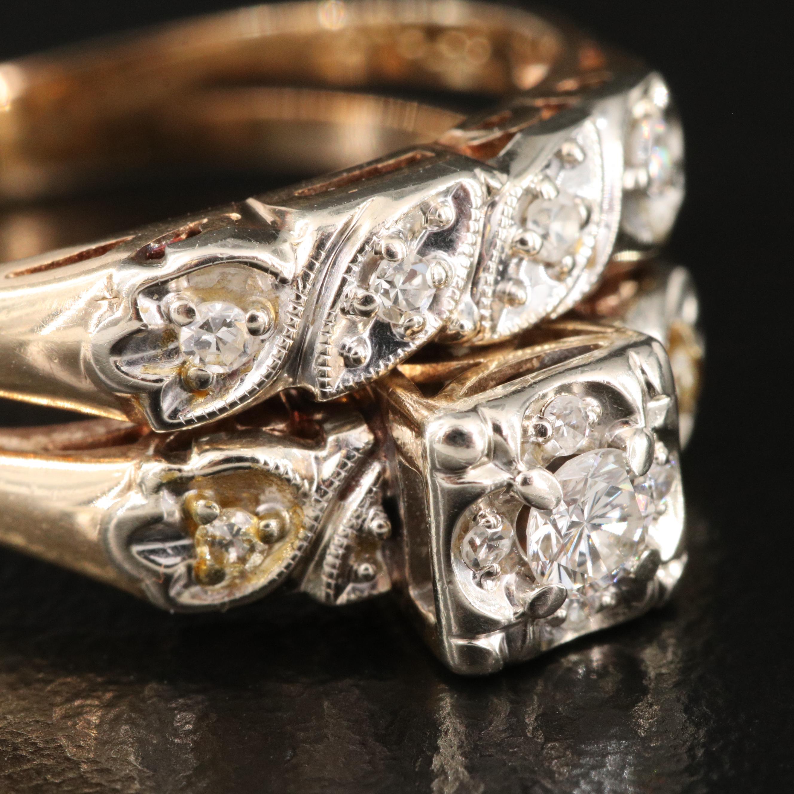 Vintage 14K Diamond Ring