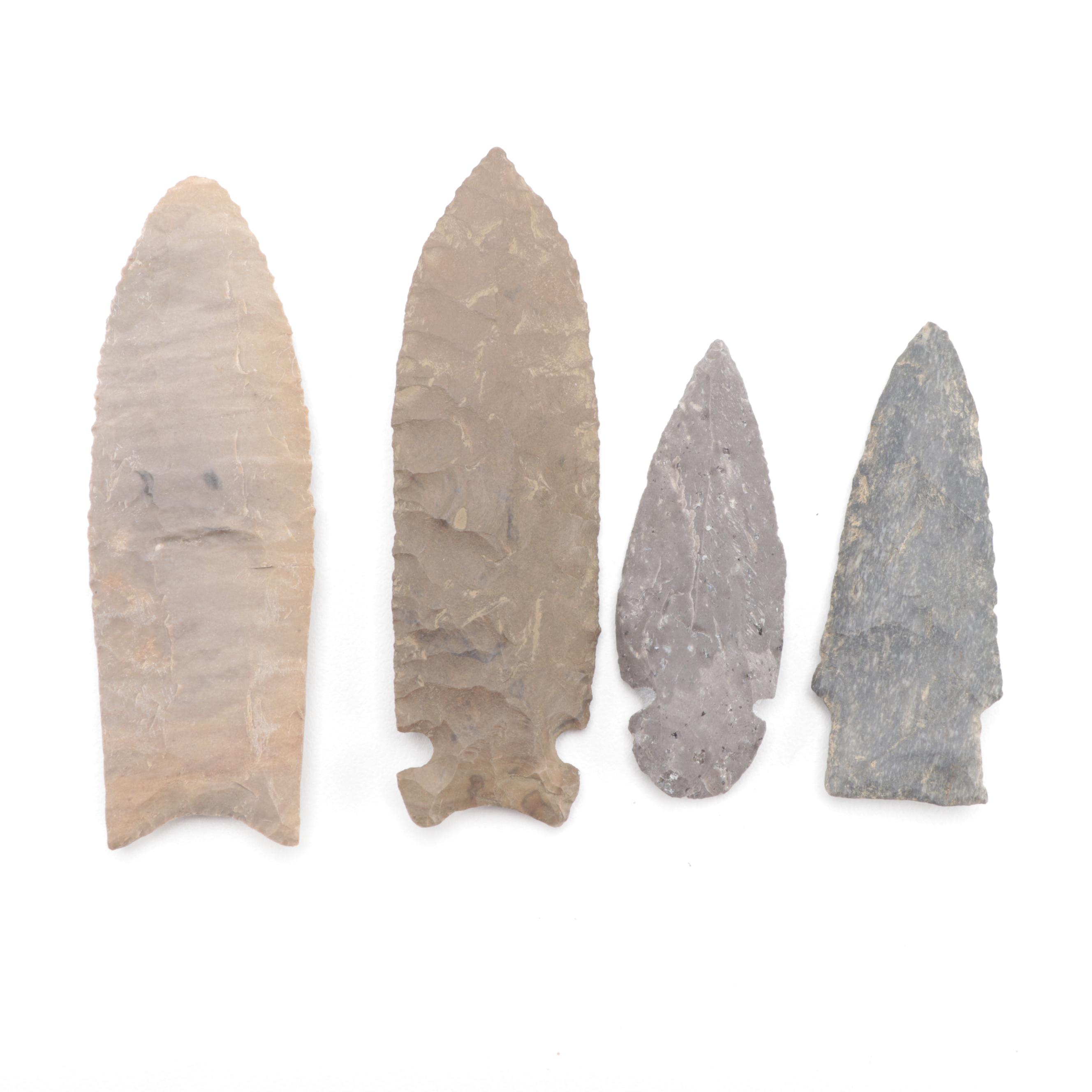 Native American Lanceolate Projectile Points Including Reproductions