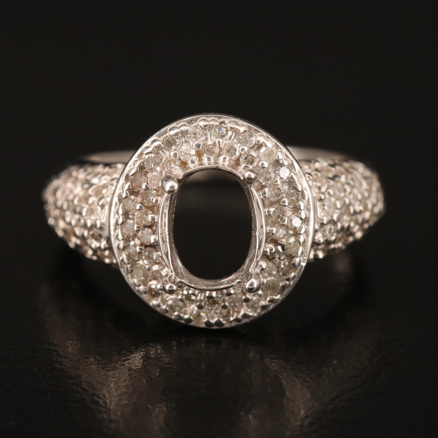 10K Diamond Semi-Mount Ring