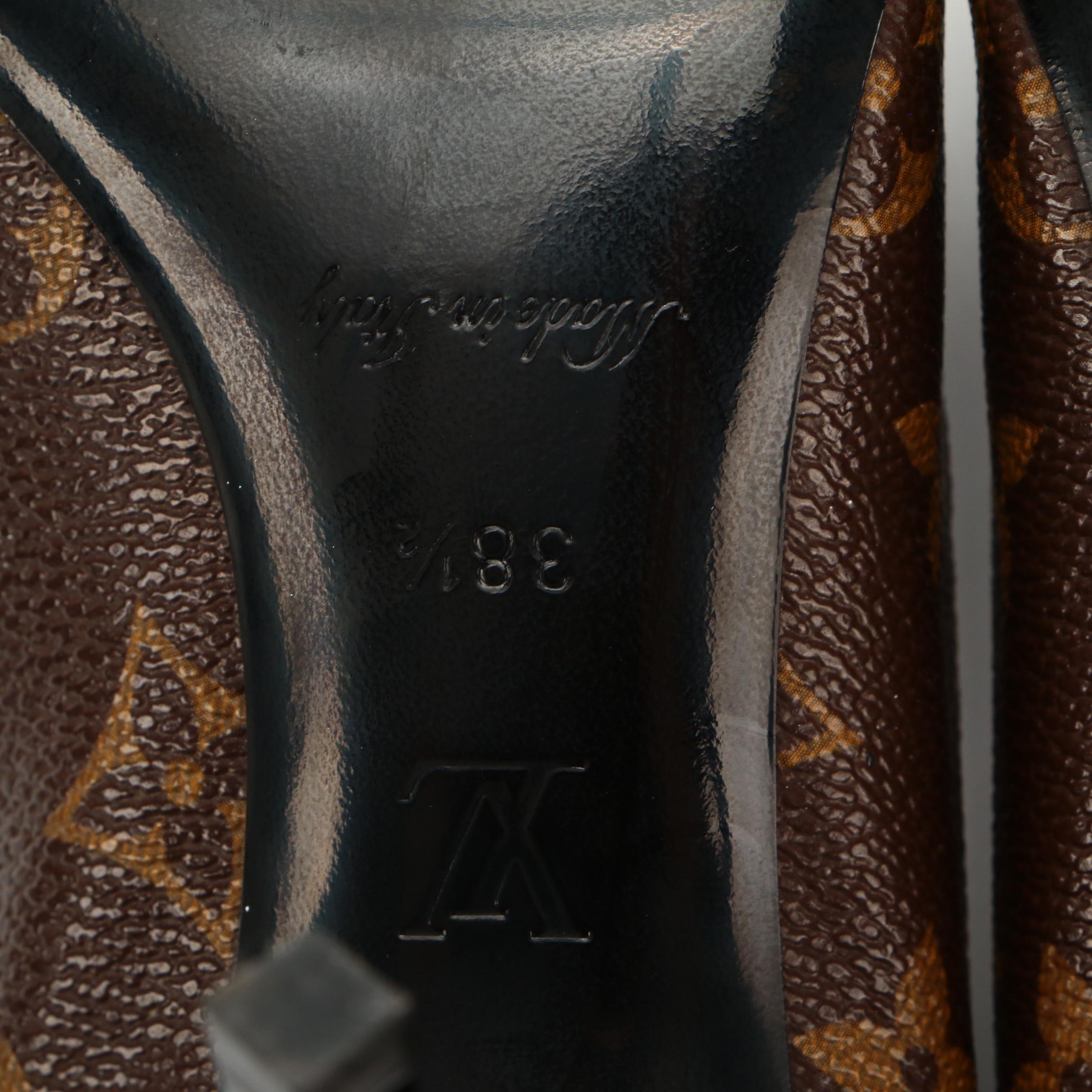 Louis Vuitton Fetish Pumps in Monogram Canvas and Black Patent Leather with Box