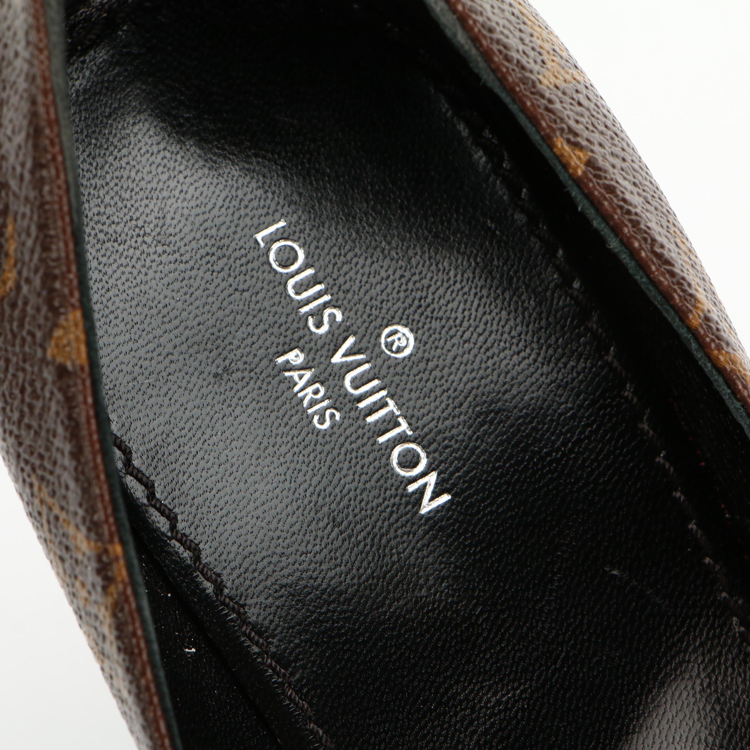 Louis Vuitton Fetish Pumps in Monogram Canvas and Black Patent Leather with Box