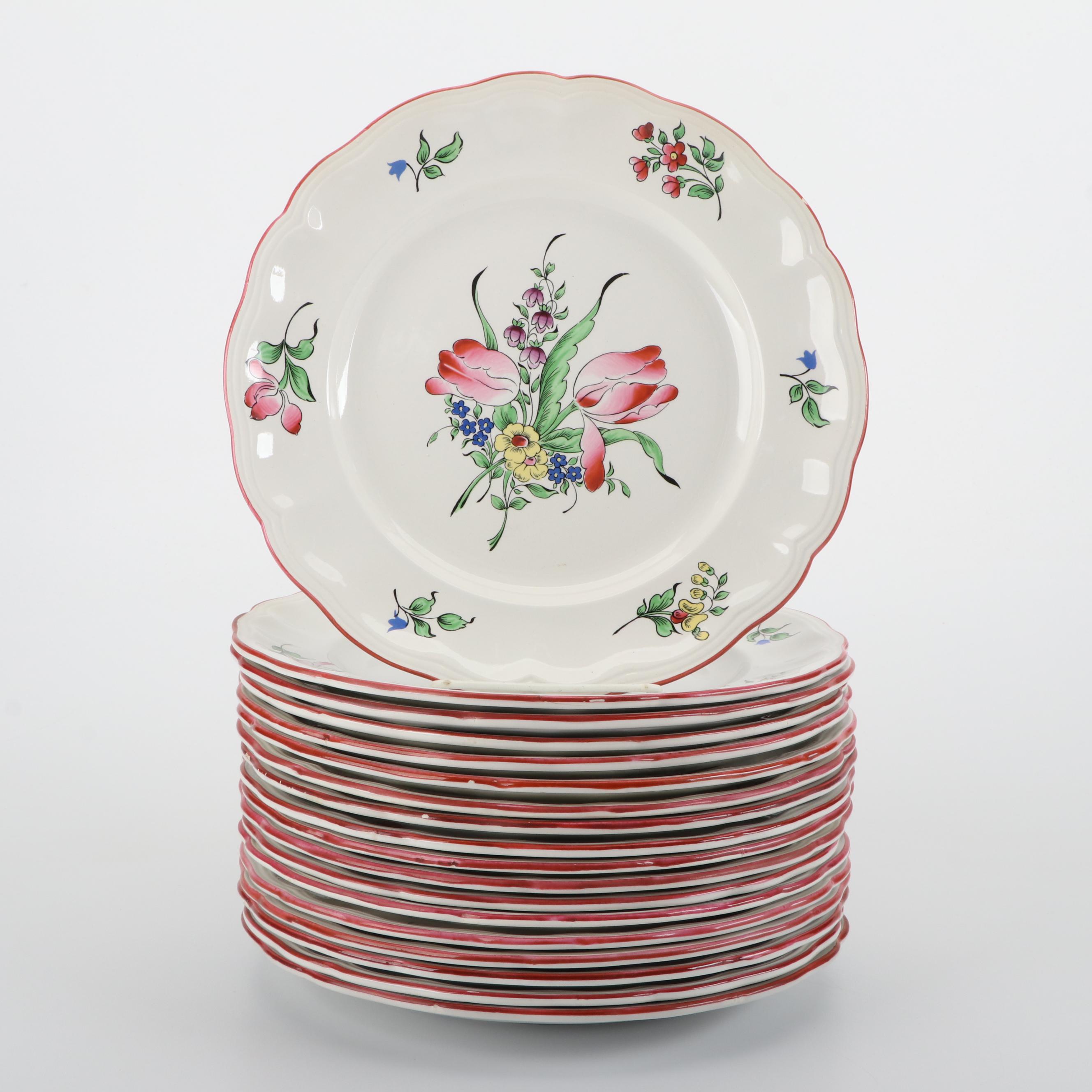 Lunéville "Old Strasbourg" Ceramic Dinnerware, Late 19th to Early 20th Century
