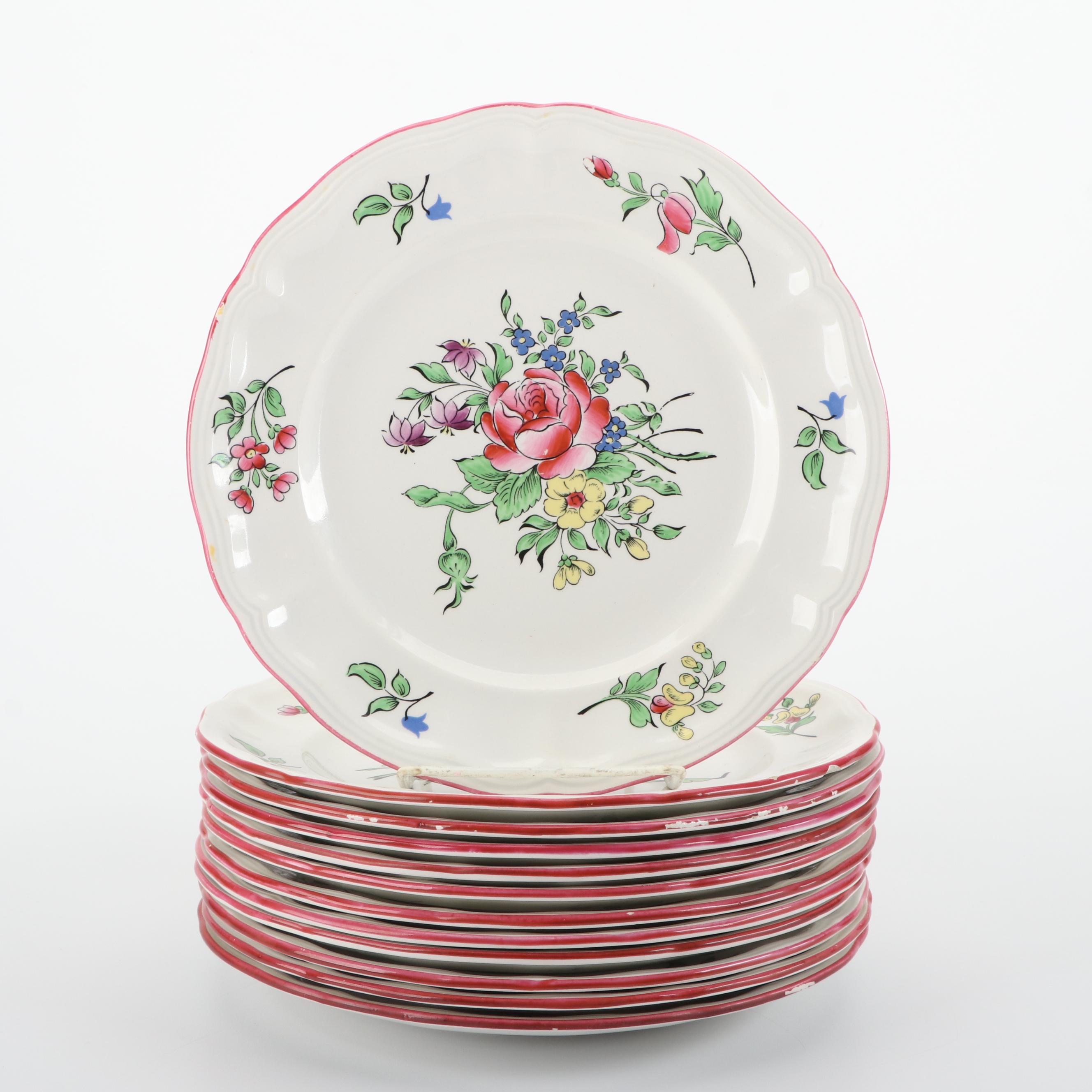 Lunéville "Old Strasbourg" Ceramic Dinnerware, Late 19th to Early 20th Century