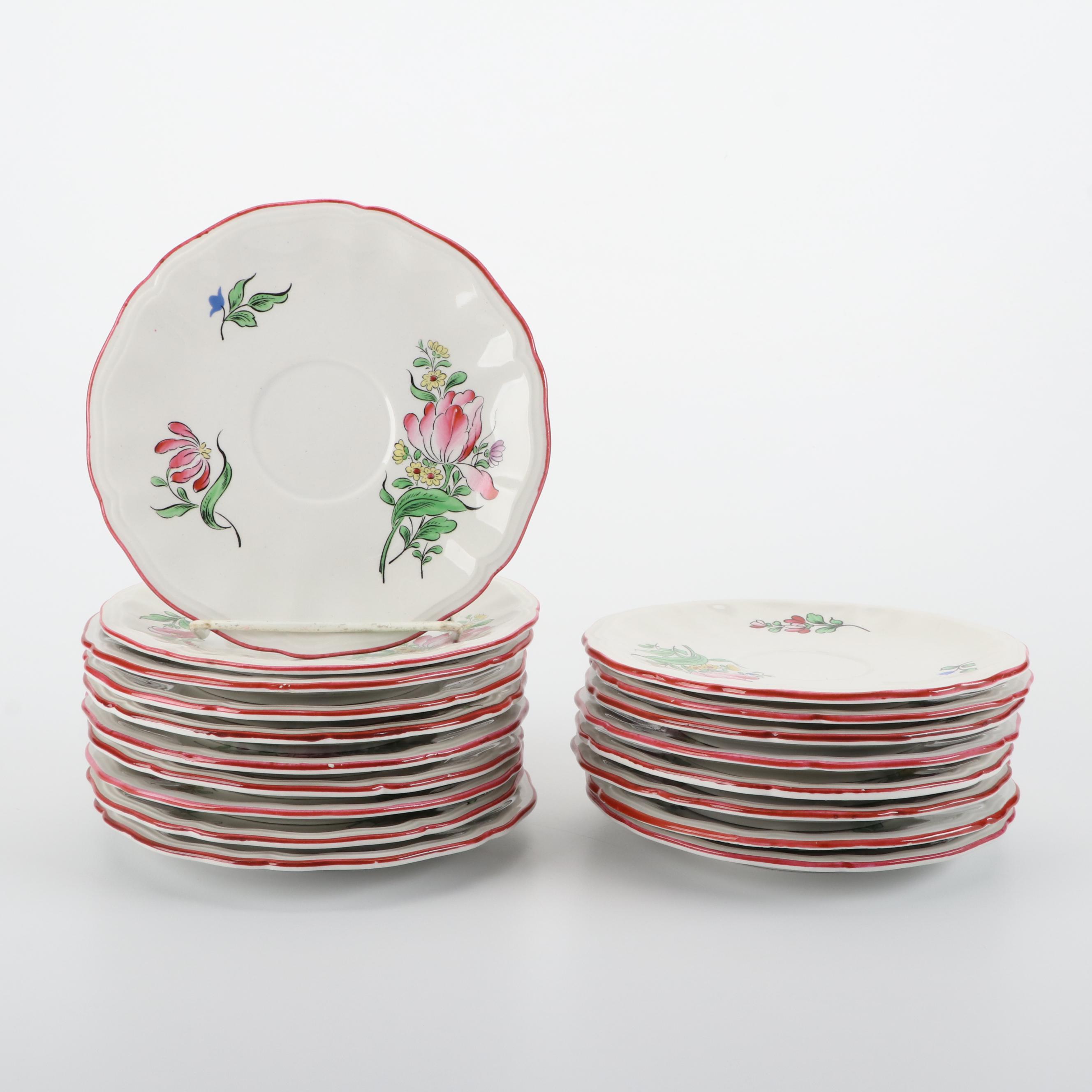 Lunéville "Old Strasbourg" Ceramic Dinnerware, Late 19th to Early 20th Century