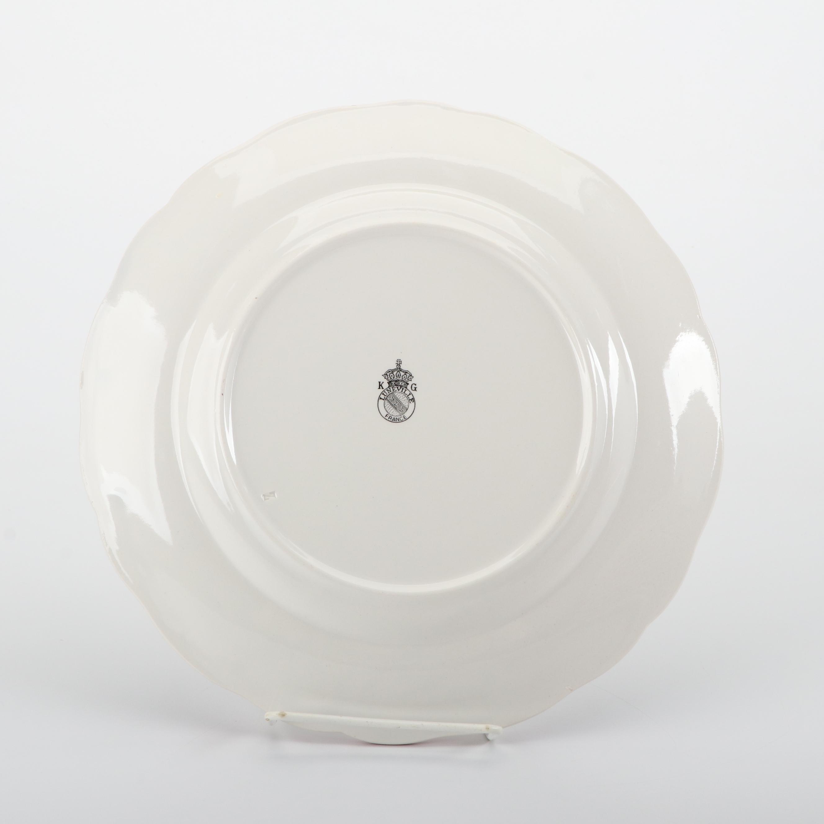 Lunéville "Old Strasbourg" Ceramic Dinnerware, Late 19th to Early 20th Century