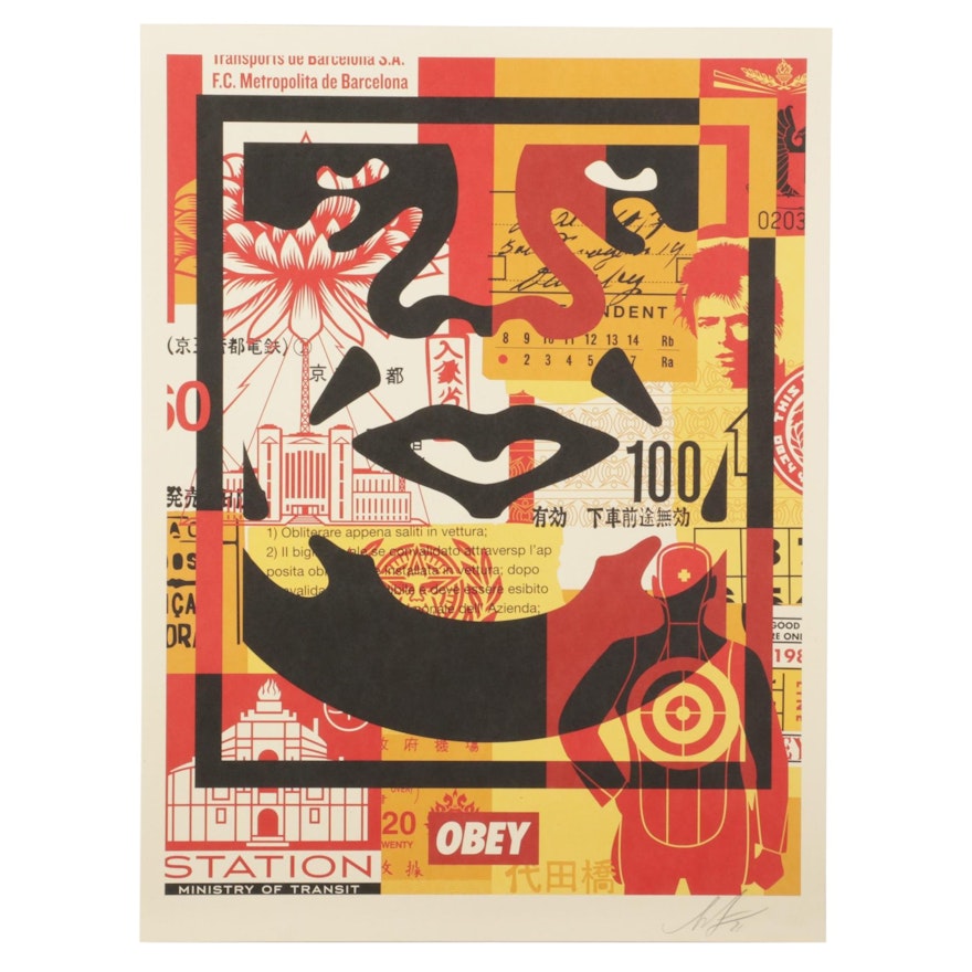 Shepard Fairey Offset Print "OBEY 3-Face Collage," 2021