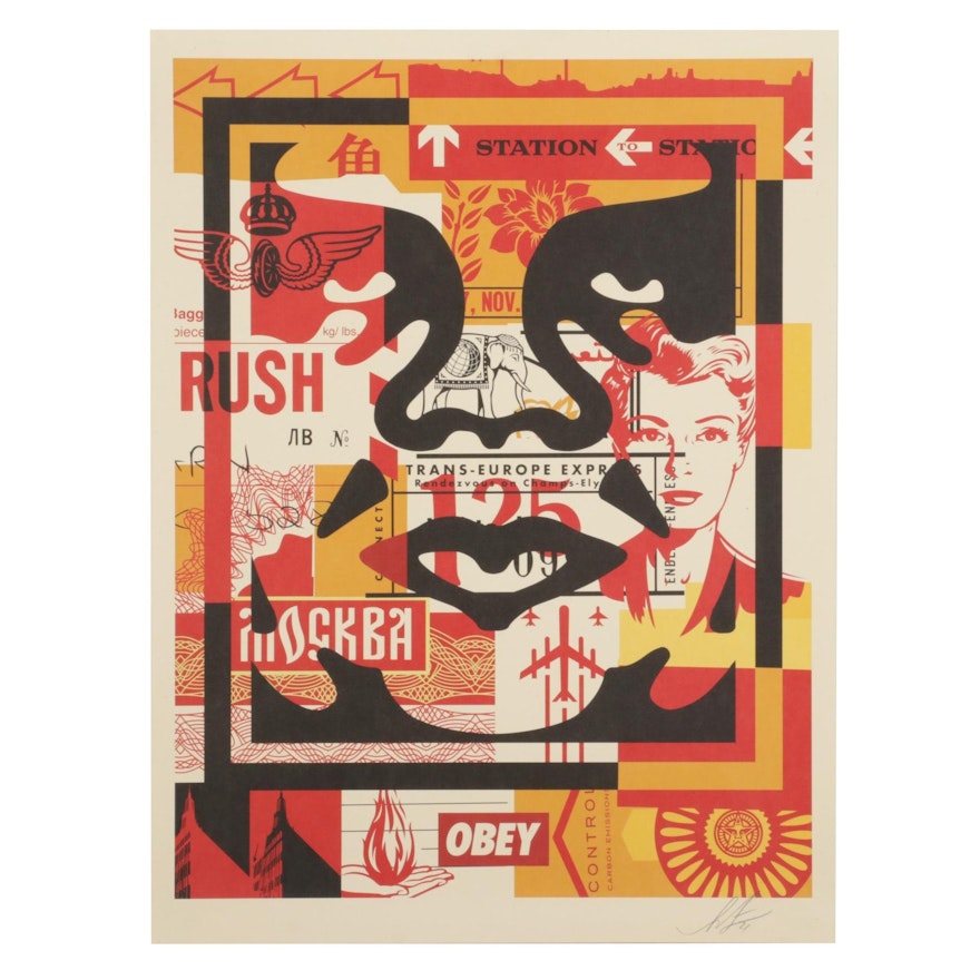 Shepard Fairey Offset Print "OBEY 3-Face Collage," 2021