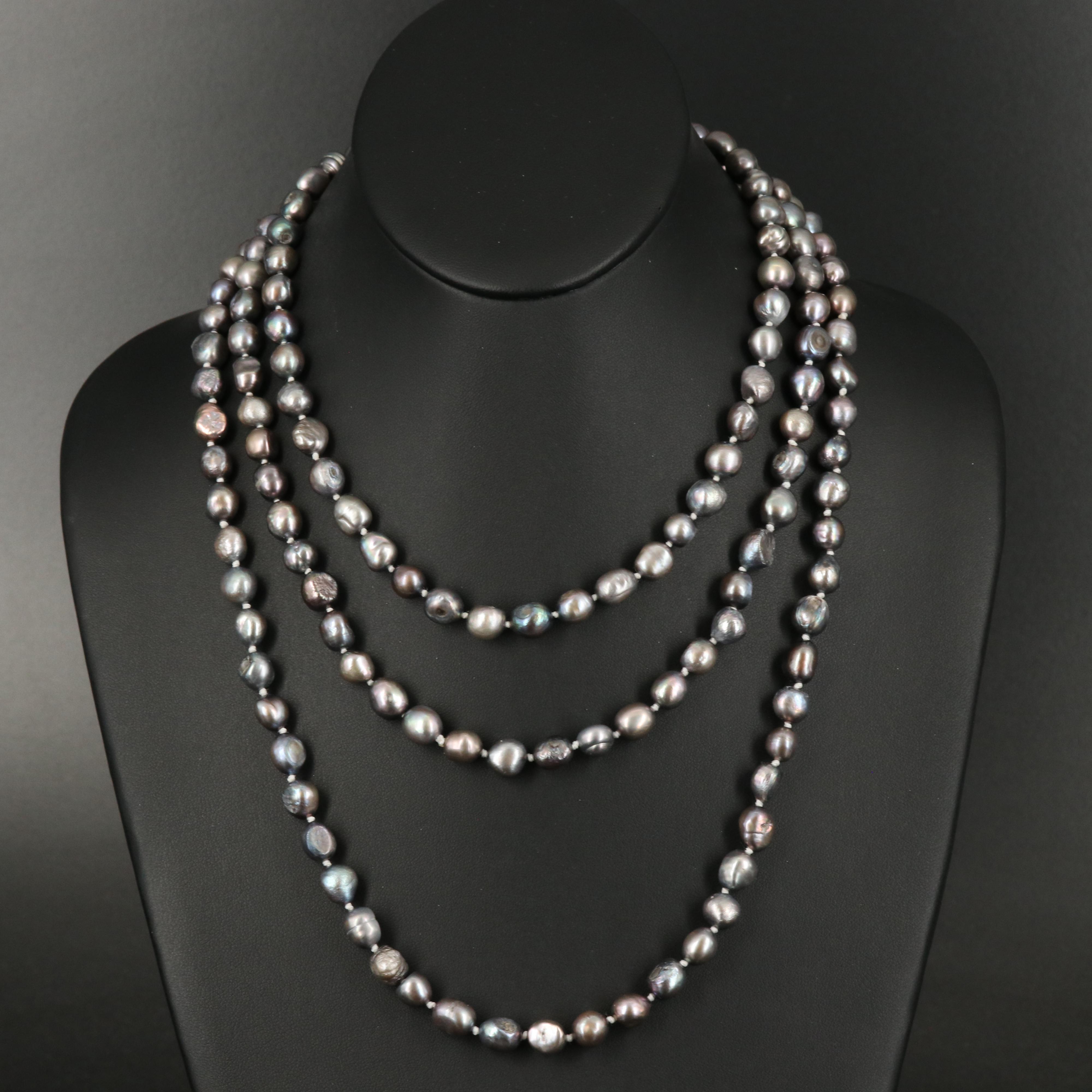 Endless Semi-Baroque Pearl Necklace