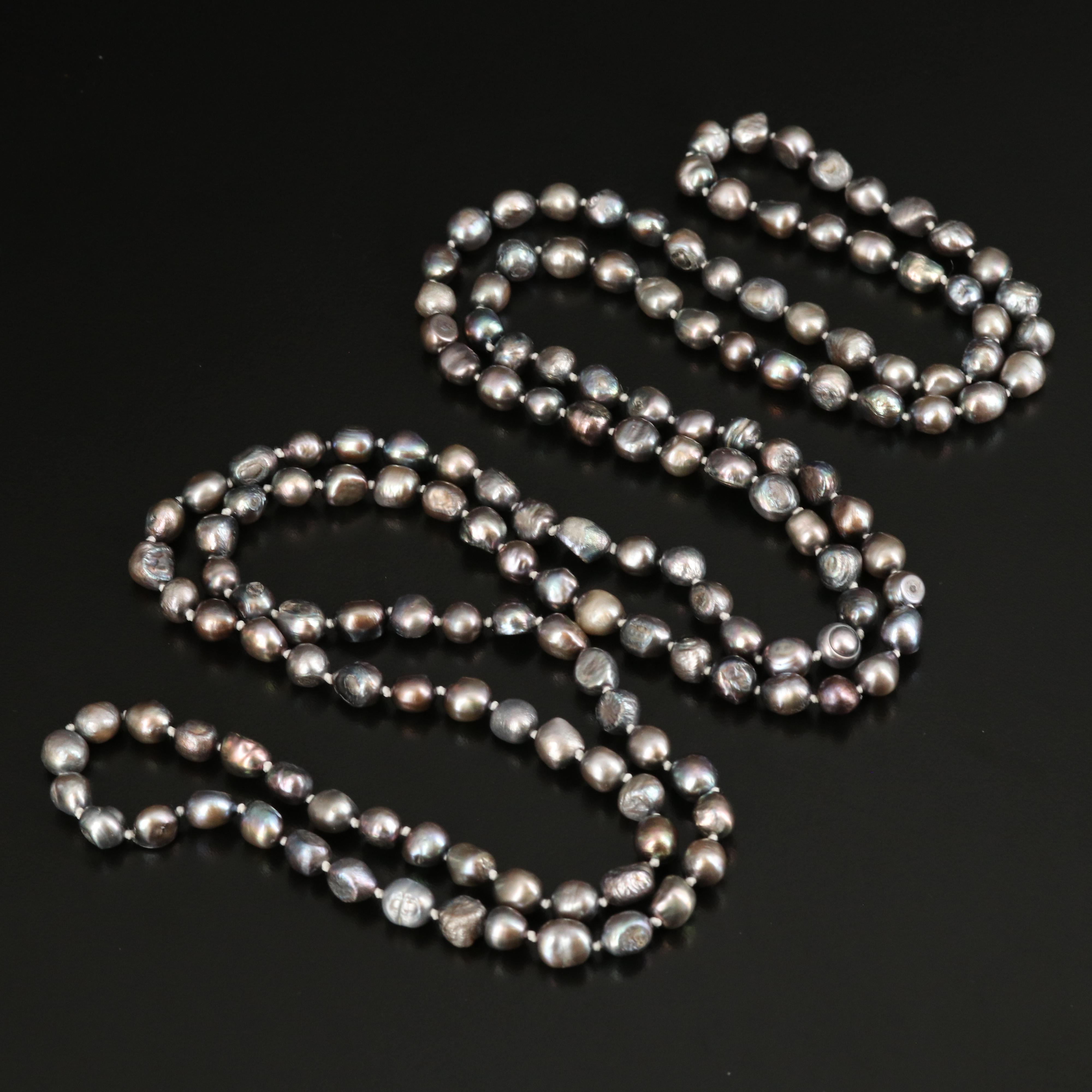 Endless Semi-Baroque Pearl Necklace