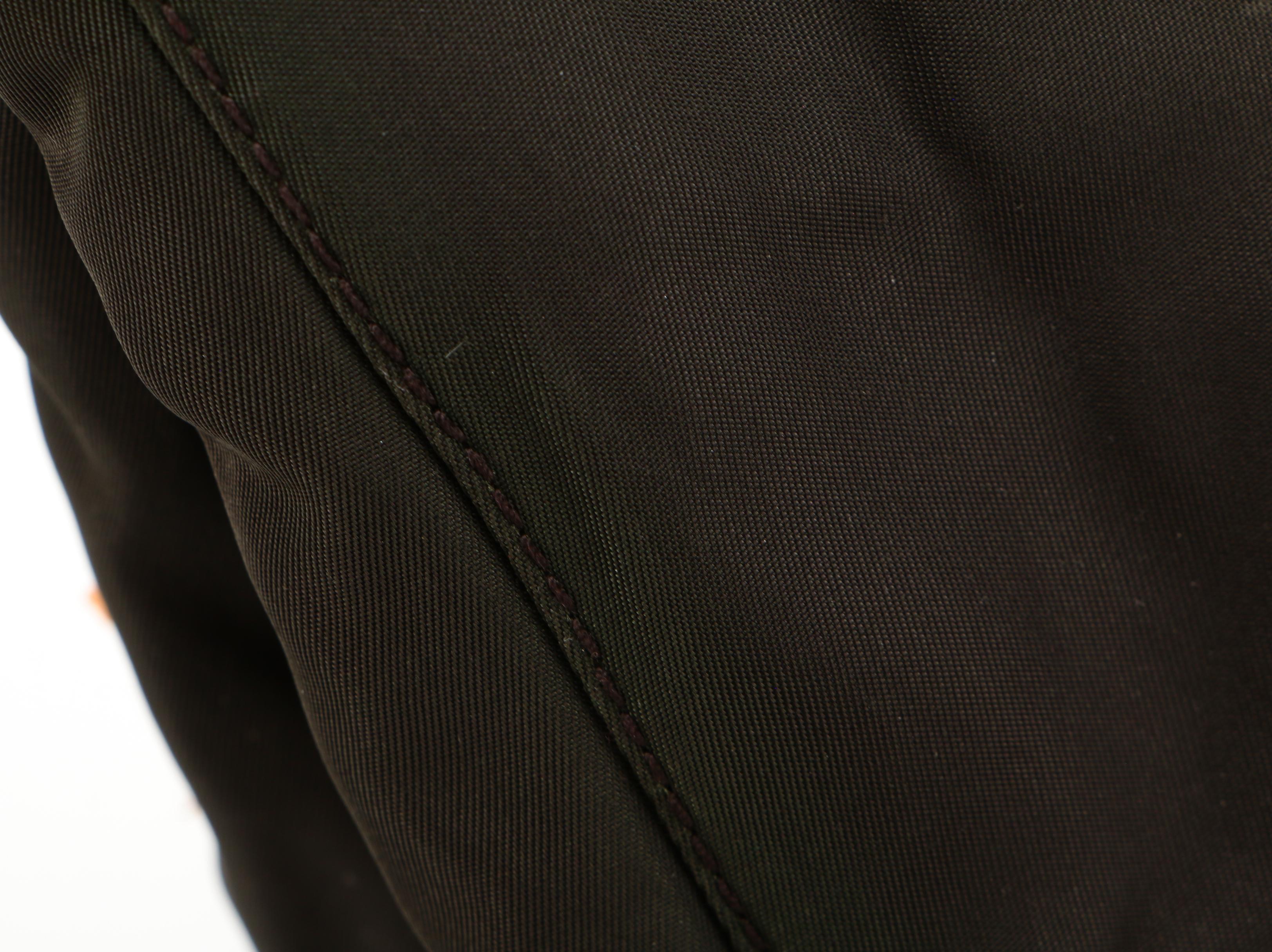 Prada Shoulder Bag in Black Tessuto Nylon with Leather Trim and Interwoven Strap