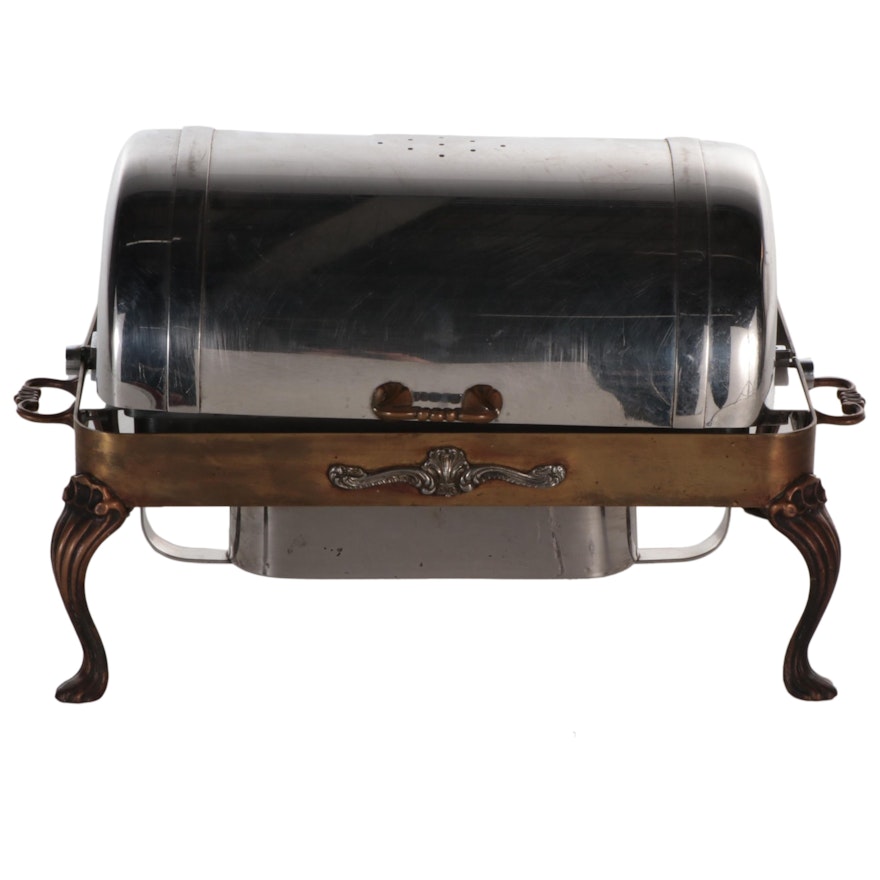 Rexcraft Stainless Steel and Brass Chafing Dish