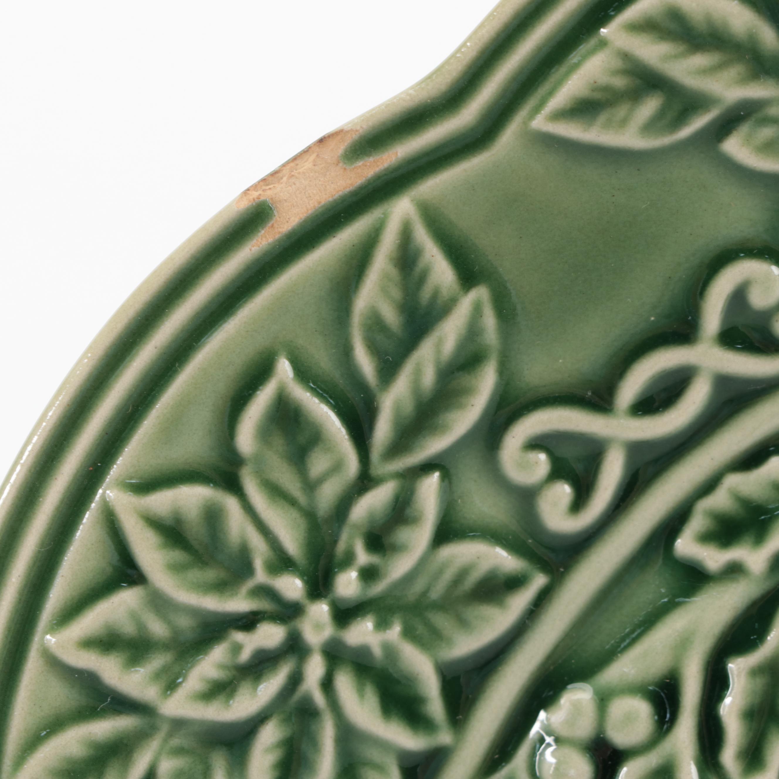 Bordallo Pinheiro "Poinsettia Christmas" Ceramic Salad Plates, Late 20th Century