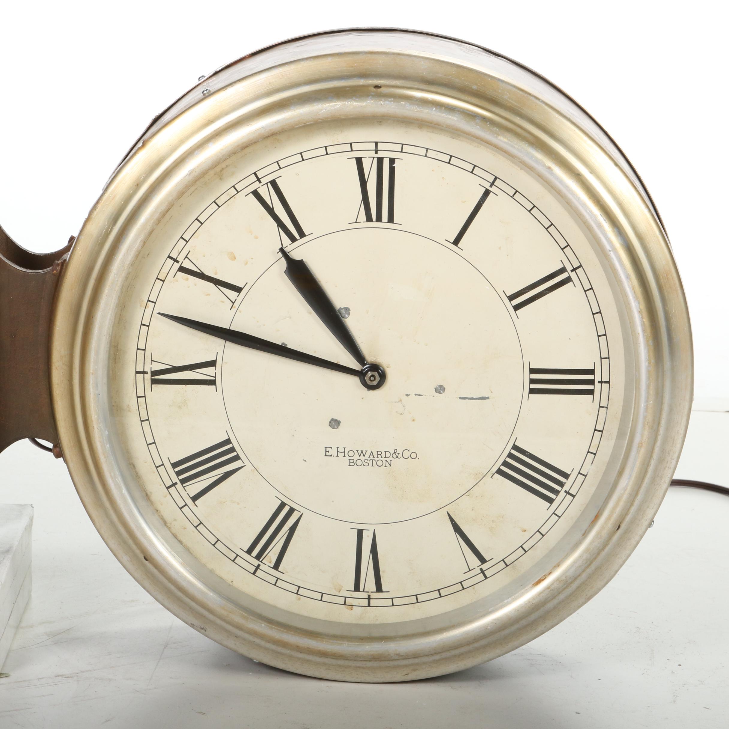 E. Howard Double Sided Electric Wall Clock, Early to Mid 20th Century