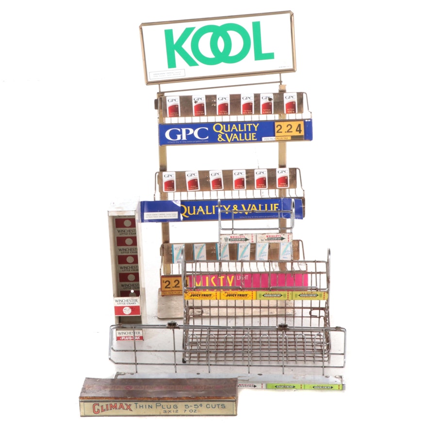 Kool, Wrigley's and Other Display Racks with Climax Tobacco Tin