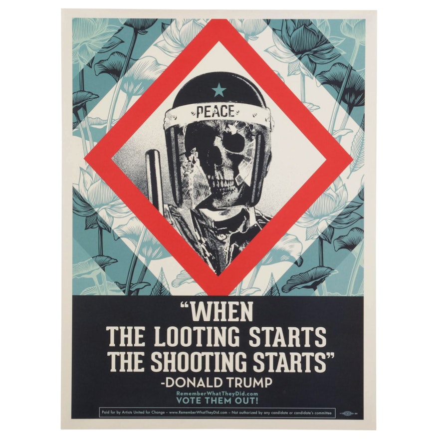 Shepard Fairey for Remember What They Did Offset Lithograph, Circa 2020