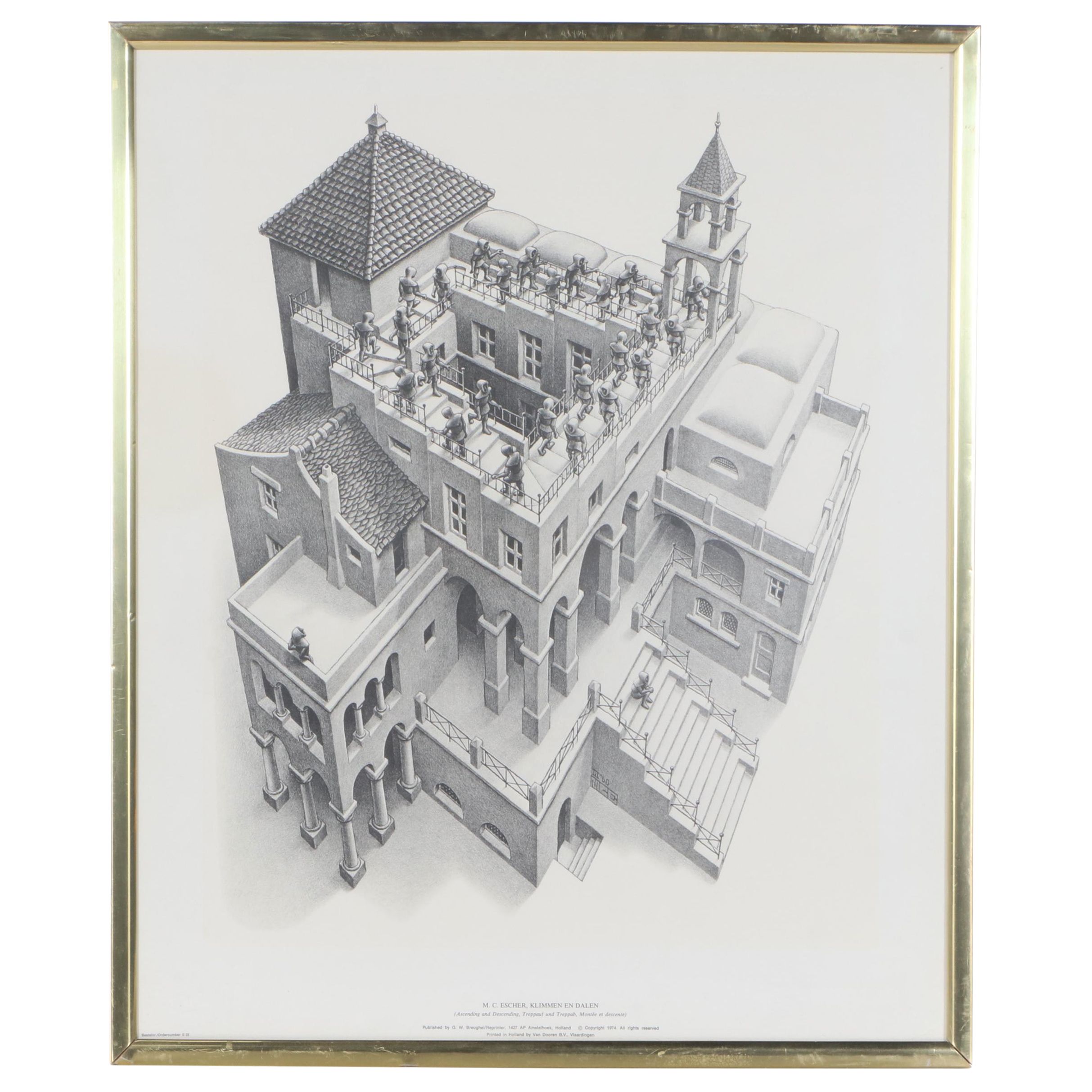 Offset Lithograph After M.C. Escher "Ascending and Descending," 1974