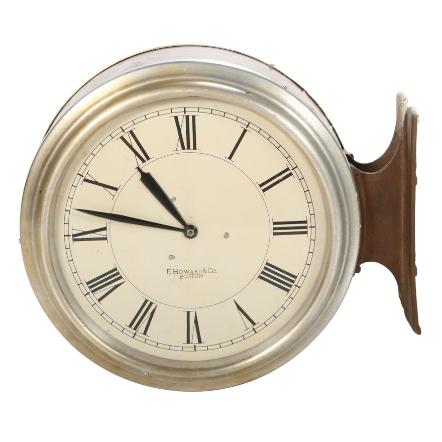 E. Howard Double Sided Electric Wall Clock, Early to Mid 20th Century