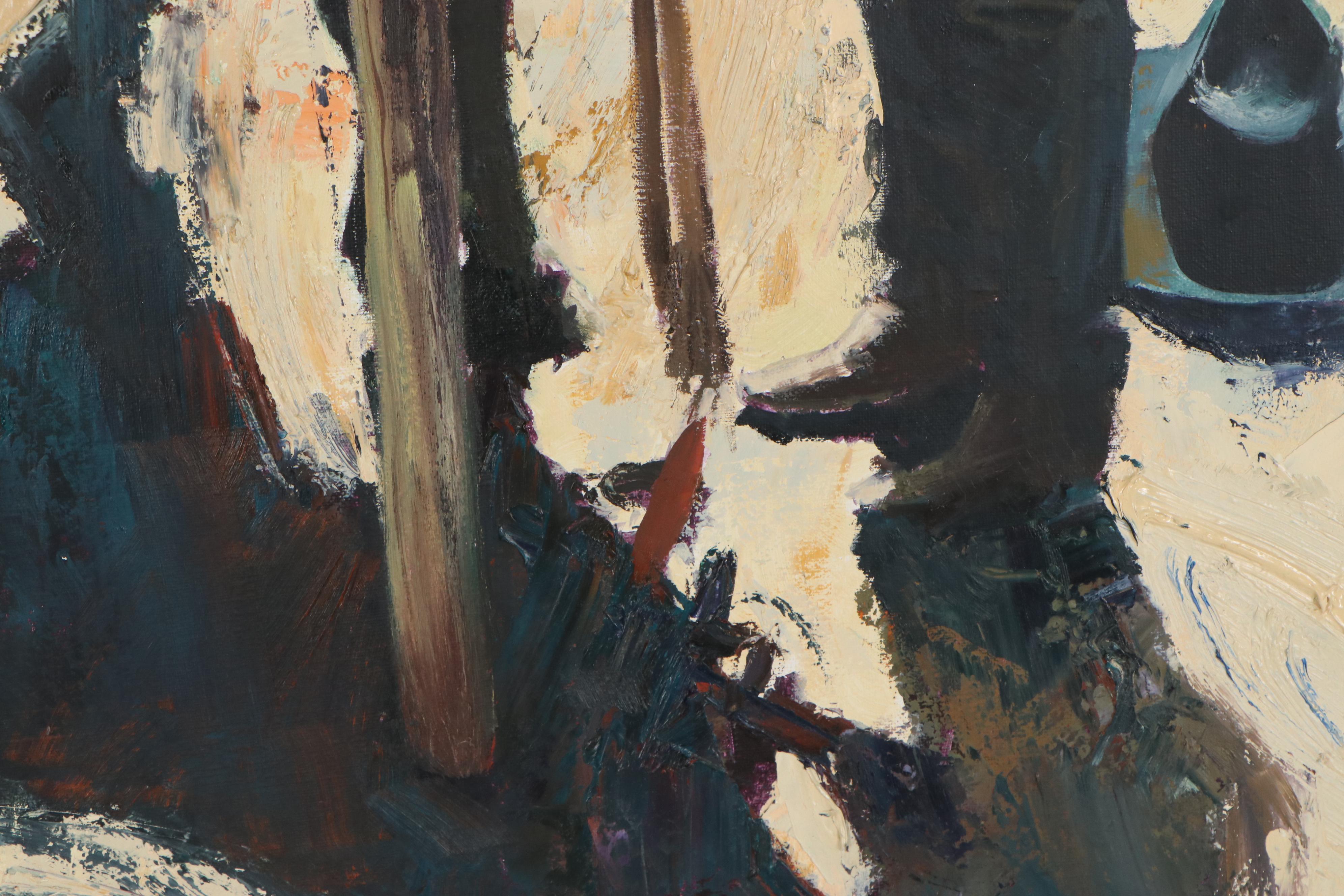 Oleg Stavrowsky Oil Painting "Up and Under," Late 20th Century