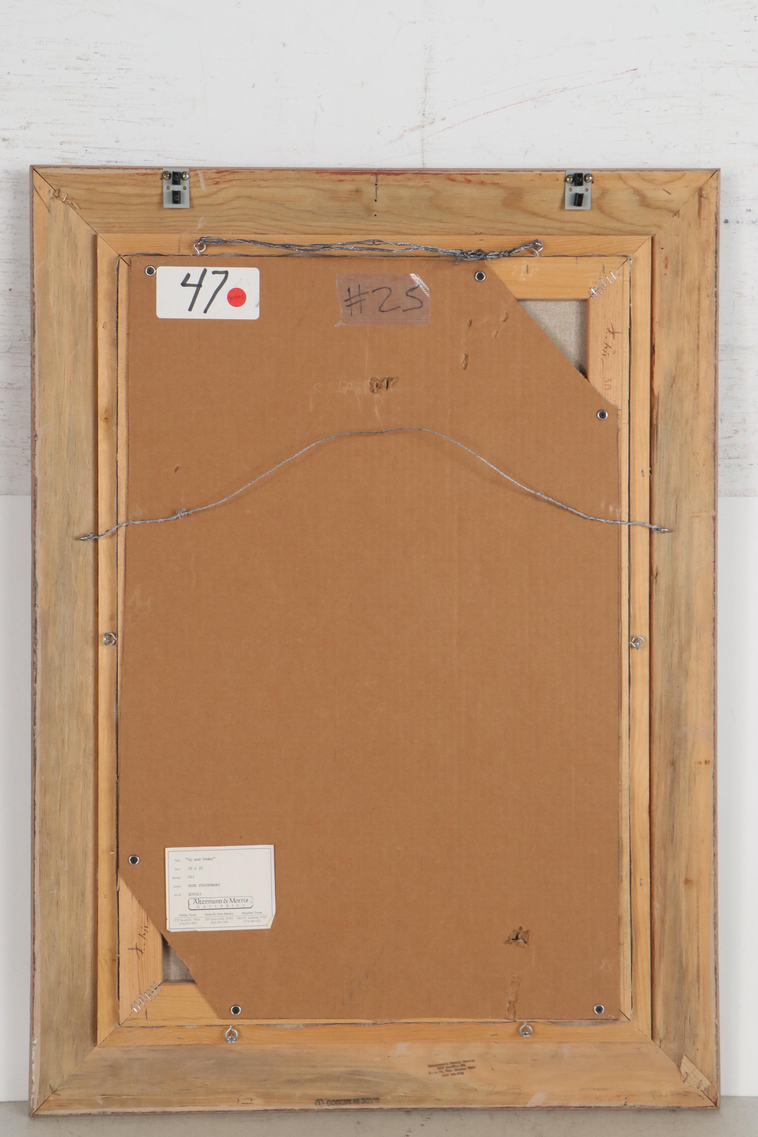 Oleg Stavrowsky Oil Painting "Up and Under," Late 20th Century