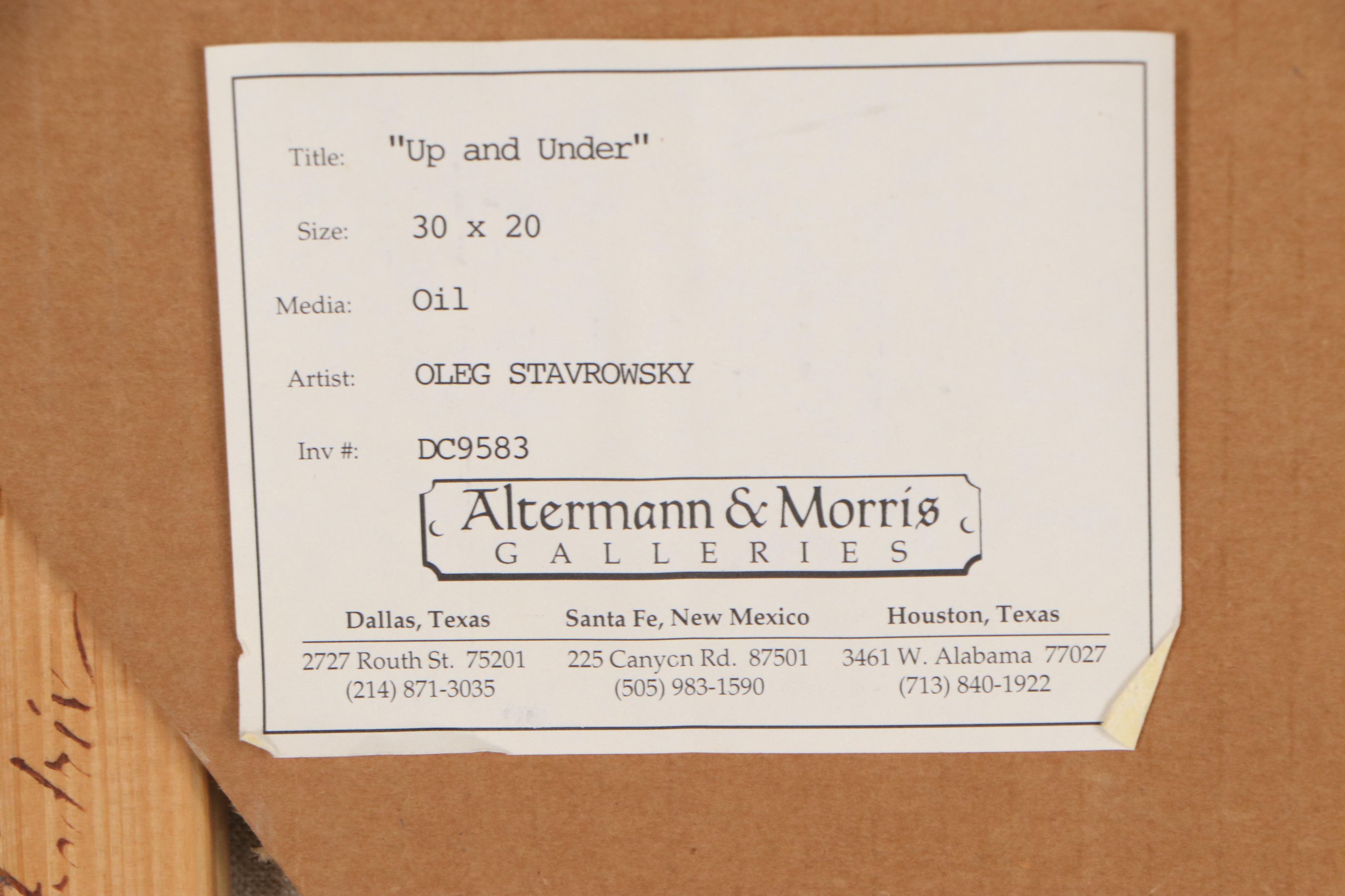 Oleg Stavrowsky Oil Painting "Up and Under," Late 20th Century