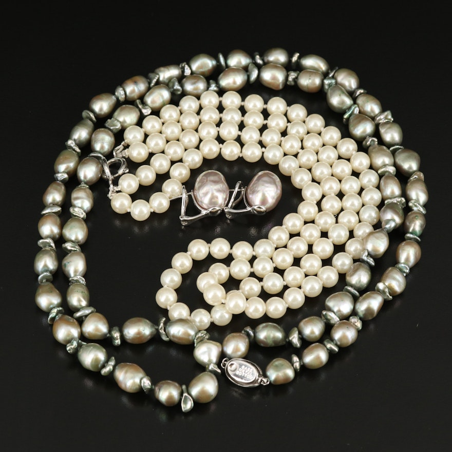 Honora Pearl and Faux Pearl Necklaces and Earrings