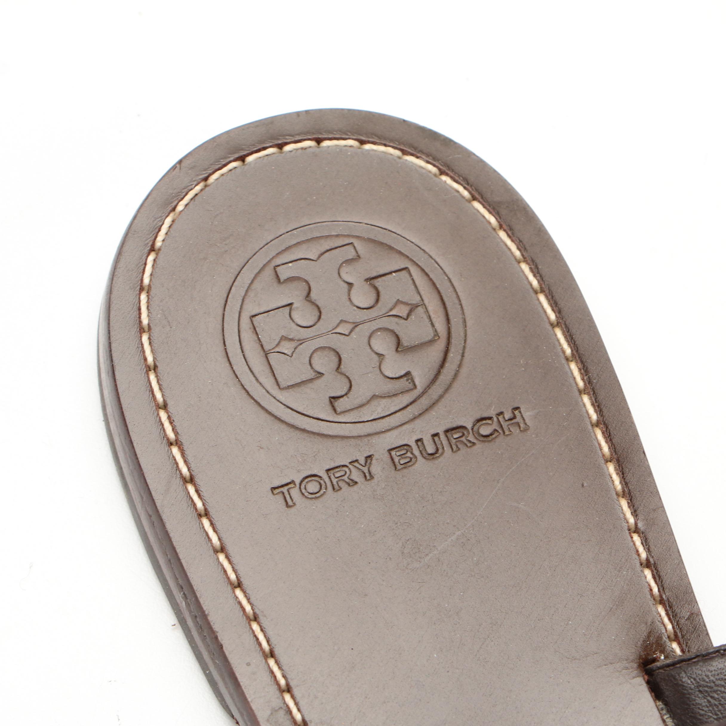 Prada and Tory Burch Leather T-Strap Sandals