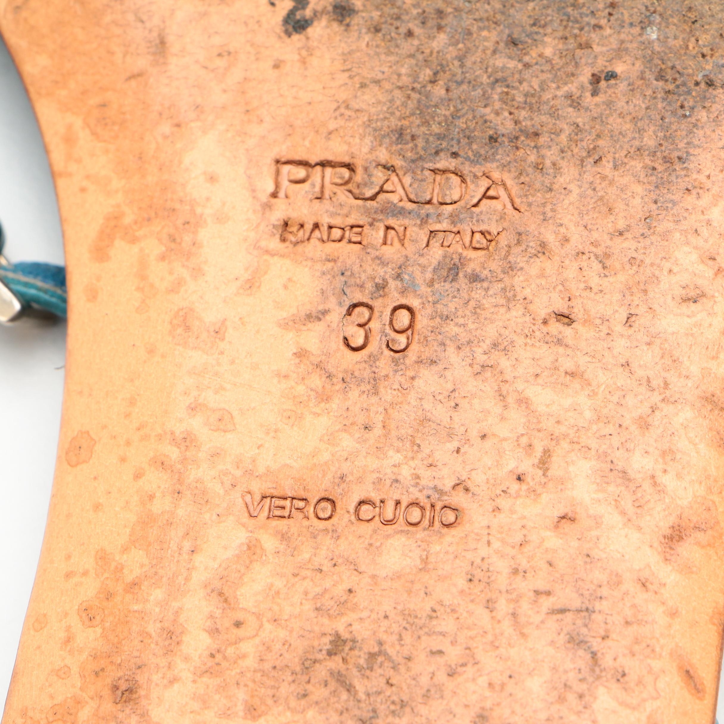 Prada and Tory Burch Leather T-Strap Sandals