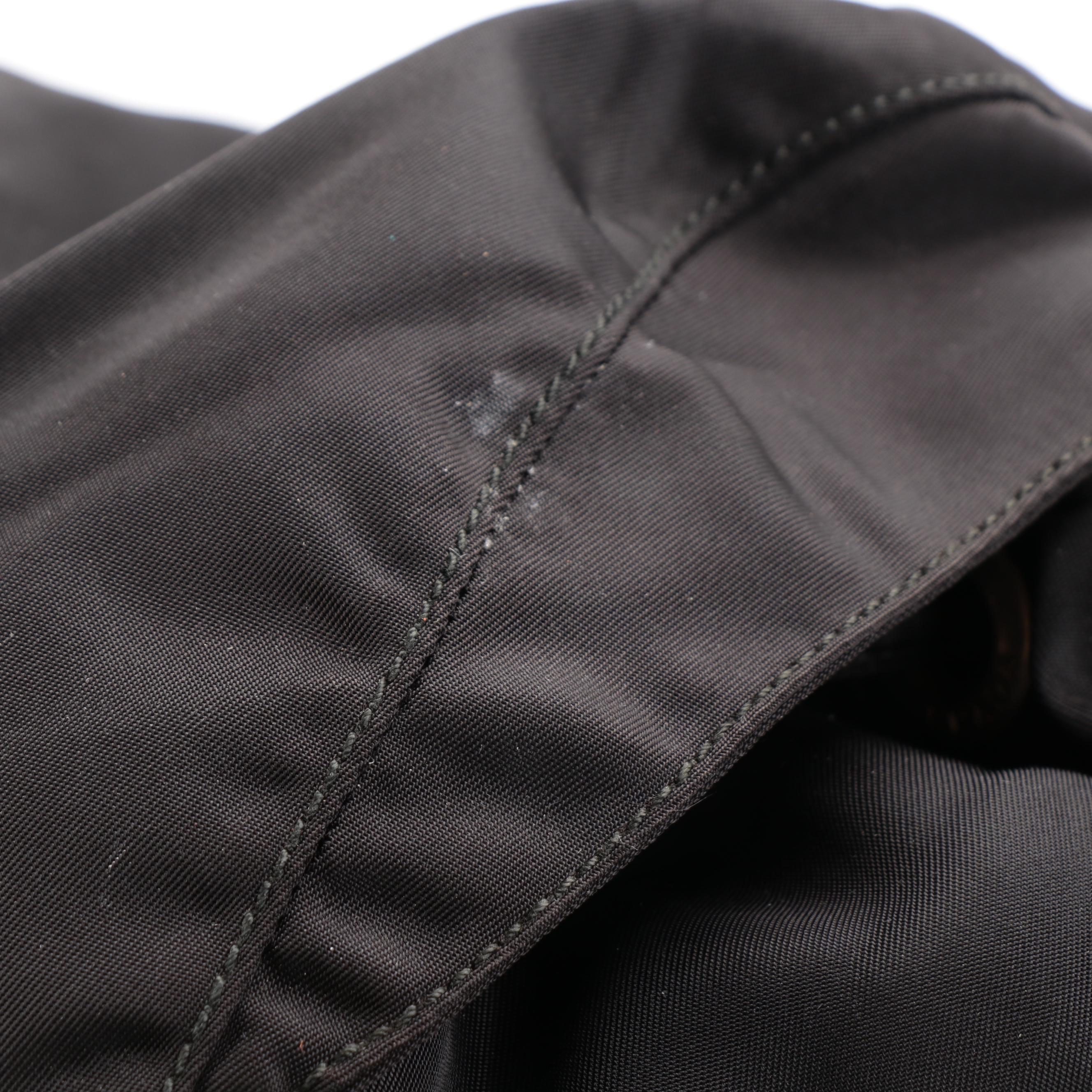 Prada Medium Black Tessuto Nylon Backpack with Leather Trim
