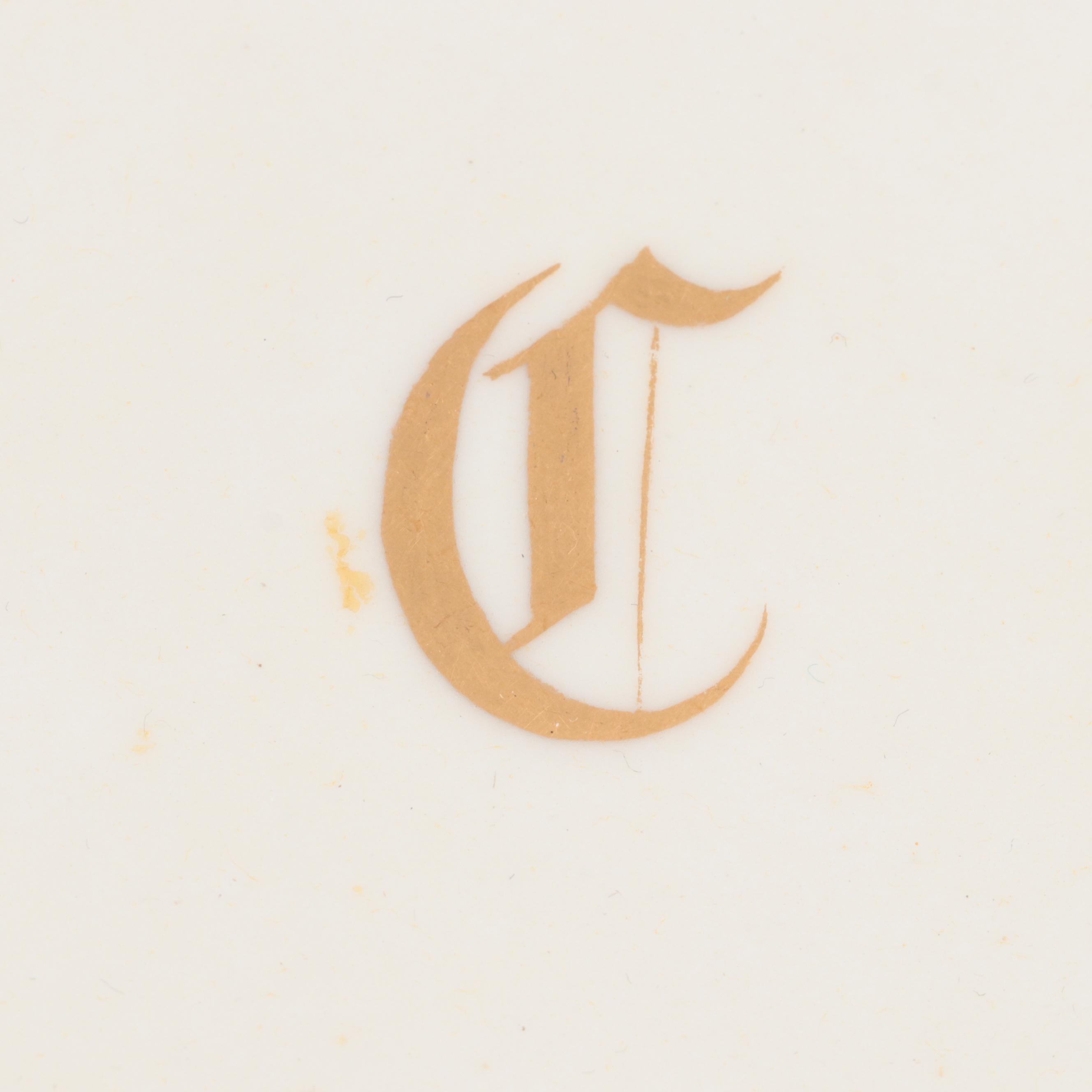 Hobbyist Gilt Painted Porcelain Handled Oval Dishes, Early 20th Century