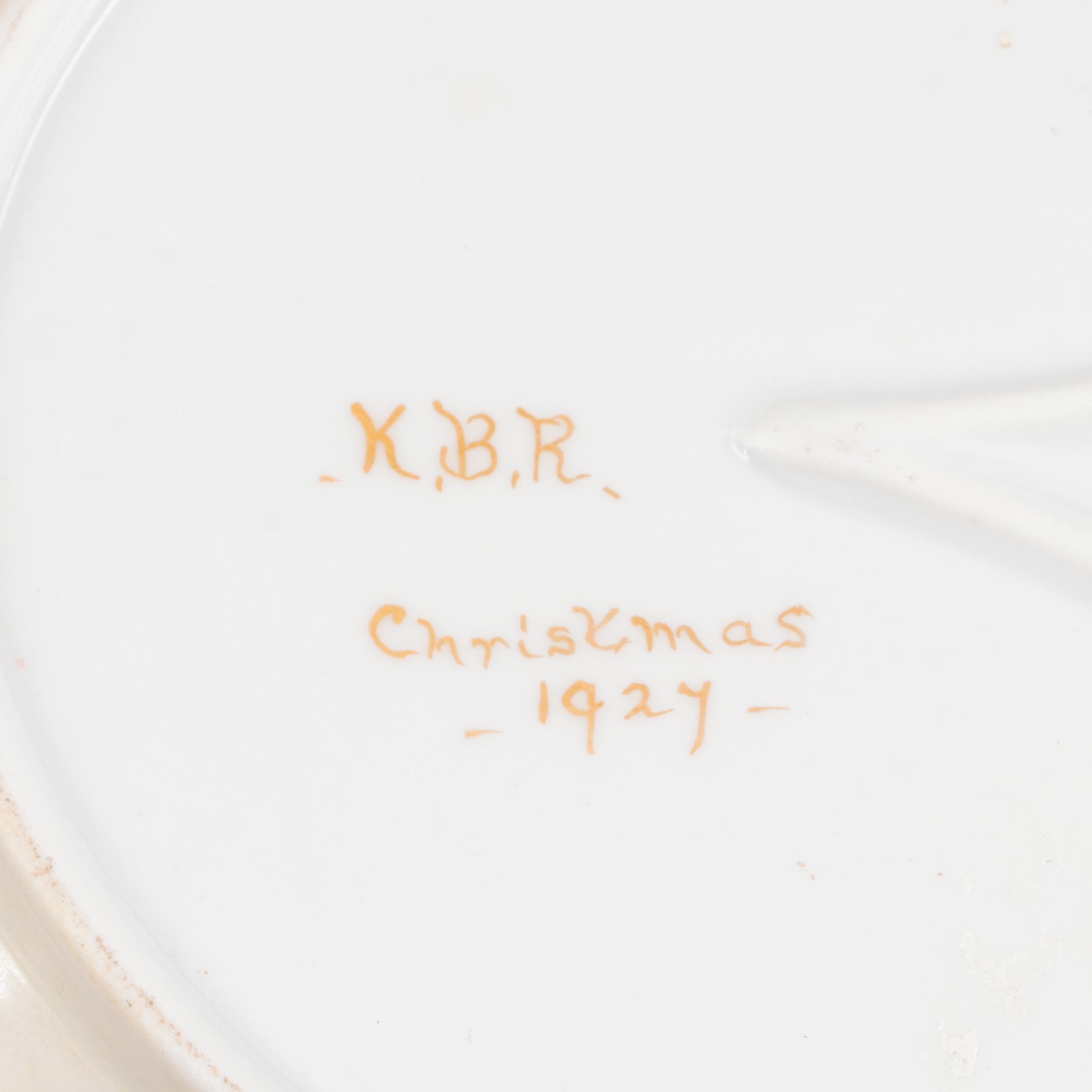 Hobbyist Gilt Painted Porcelain Handled Oval Dishes, Early 20th Century