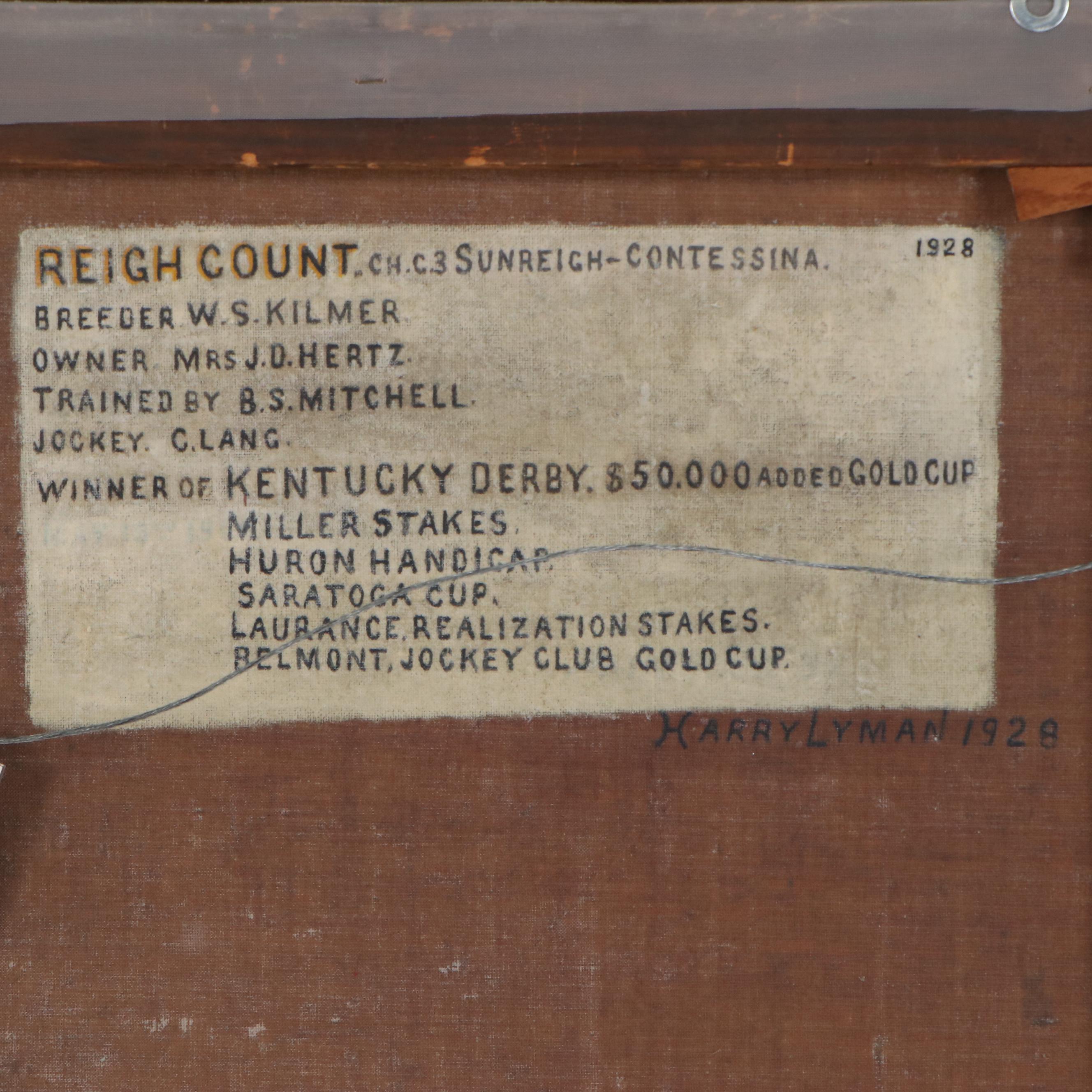 Harry Lyman Oil Painting "Reigh Count," 1928