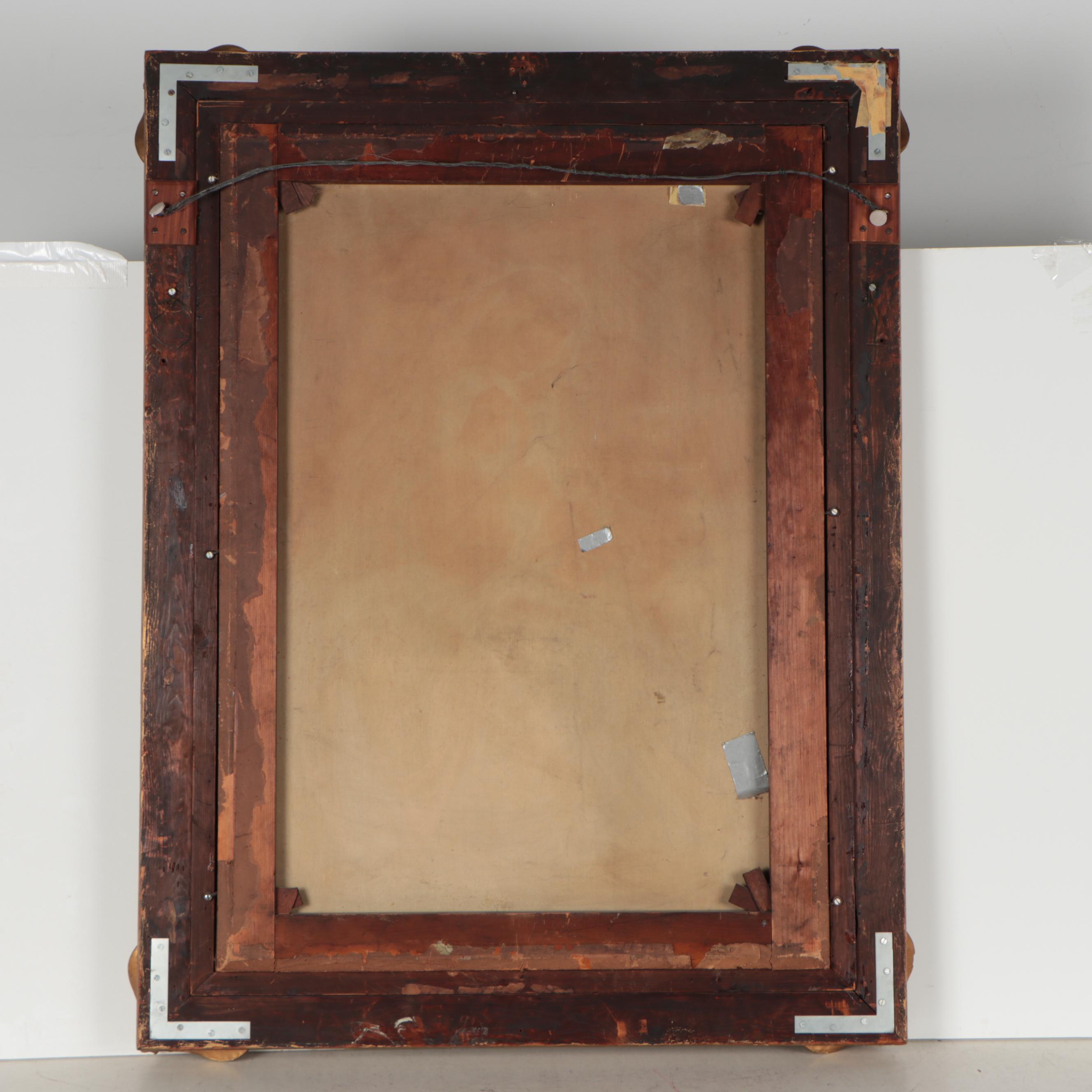 Large-Scale Neoclassical Style Pastel Drawing, Late 19th Century