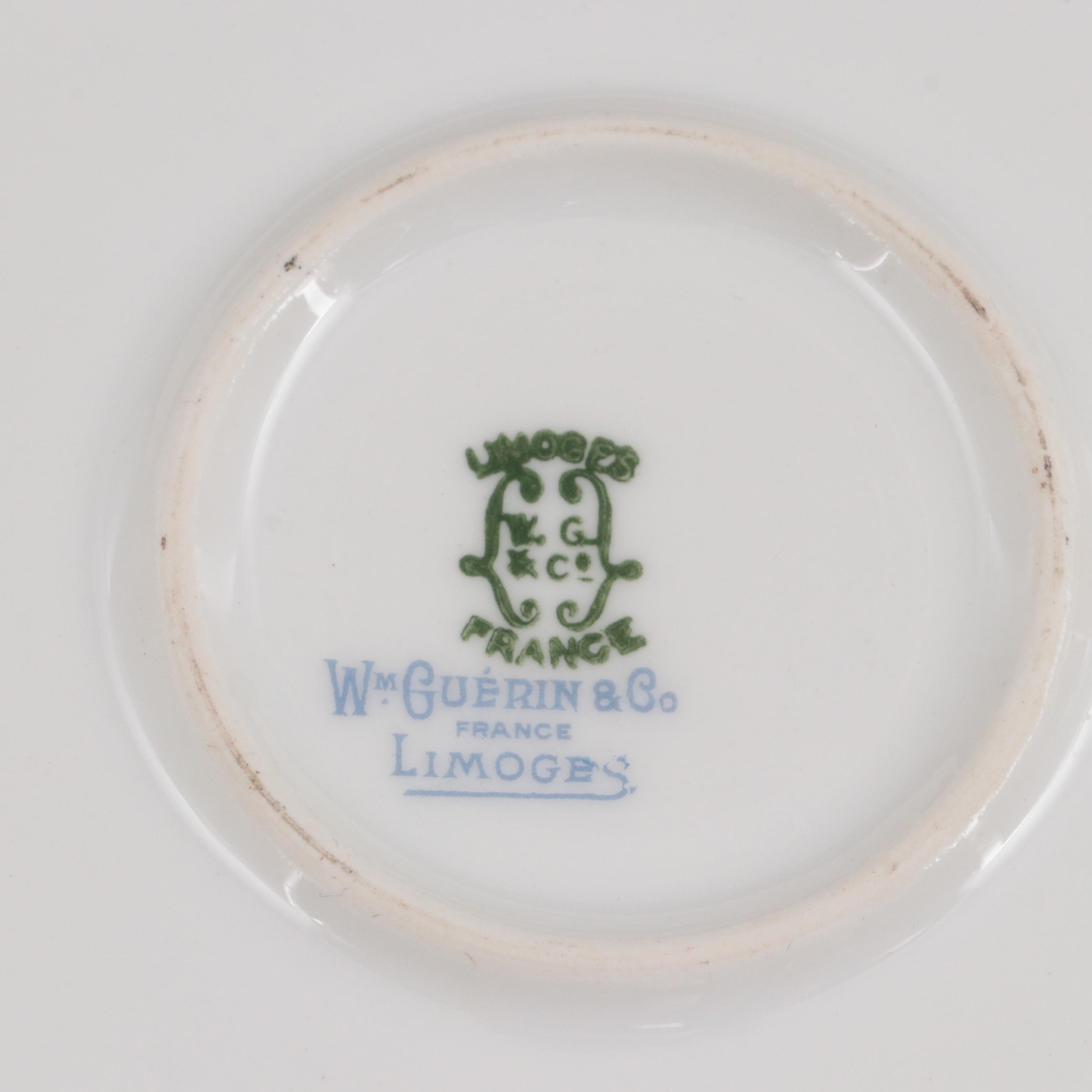 Wm. Guérin & Co. Porcelain Chocolate Cups and Handled Cake Plates, Early 20th C.