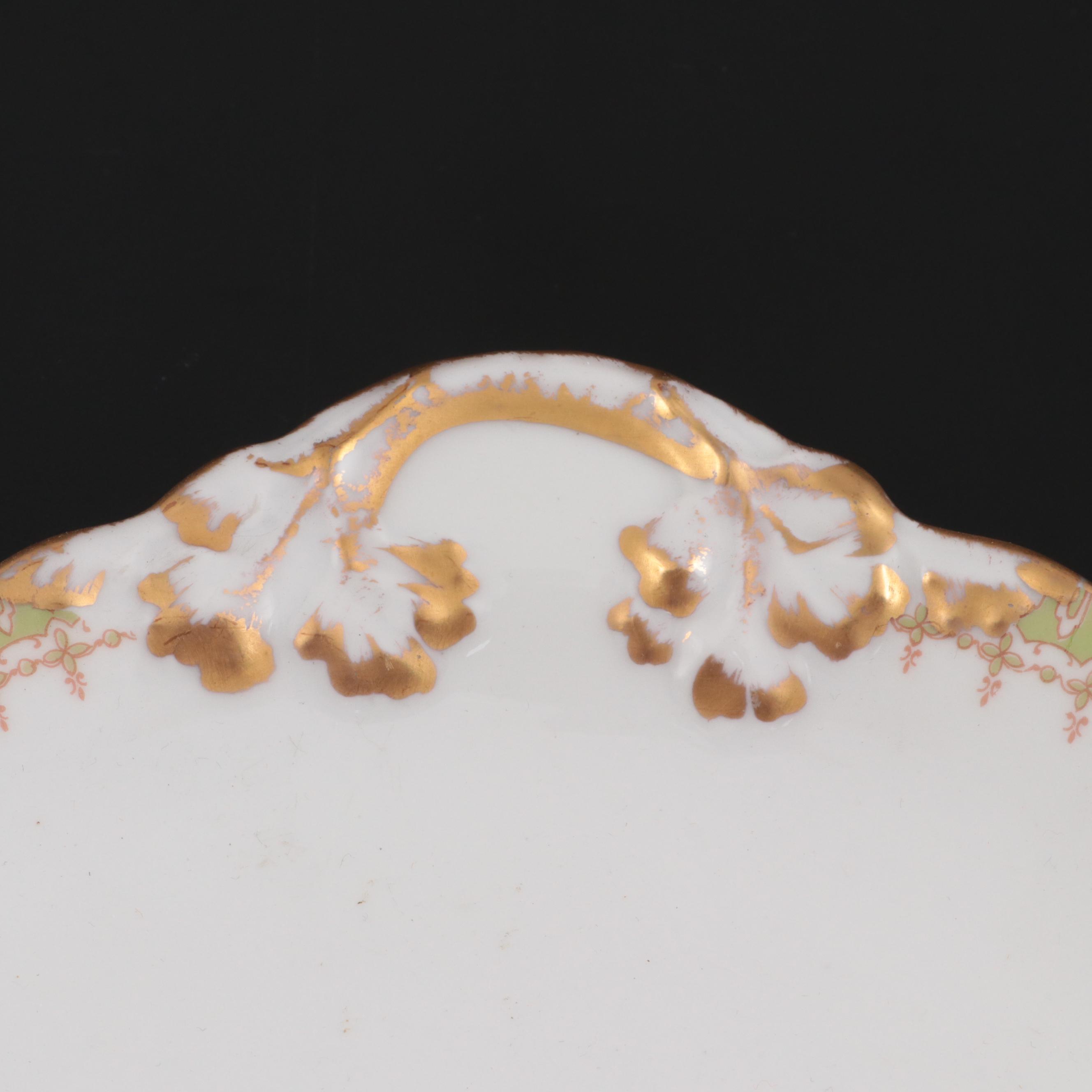 Wm. Guérin & Co. Porcelain Chocolate Cups and Handled Cake Plates, Early 20th C.