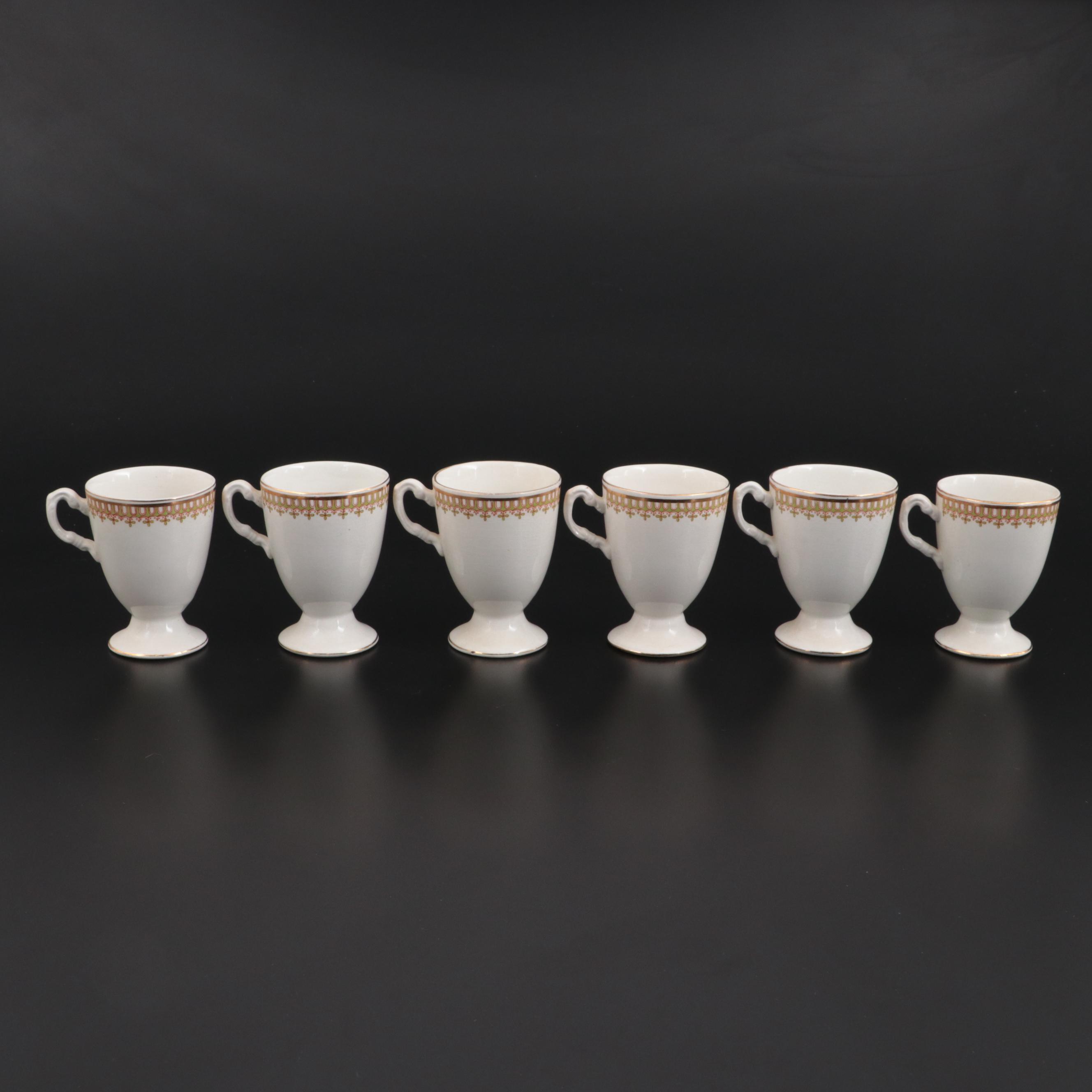 Wm. Guérin & Co. Porcelain Chocolate Cups and Handled Cake Plates, Early 20th C.