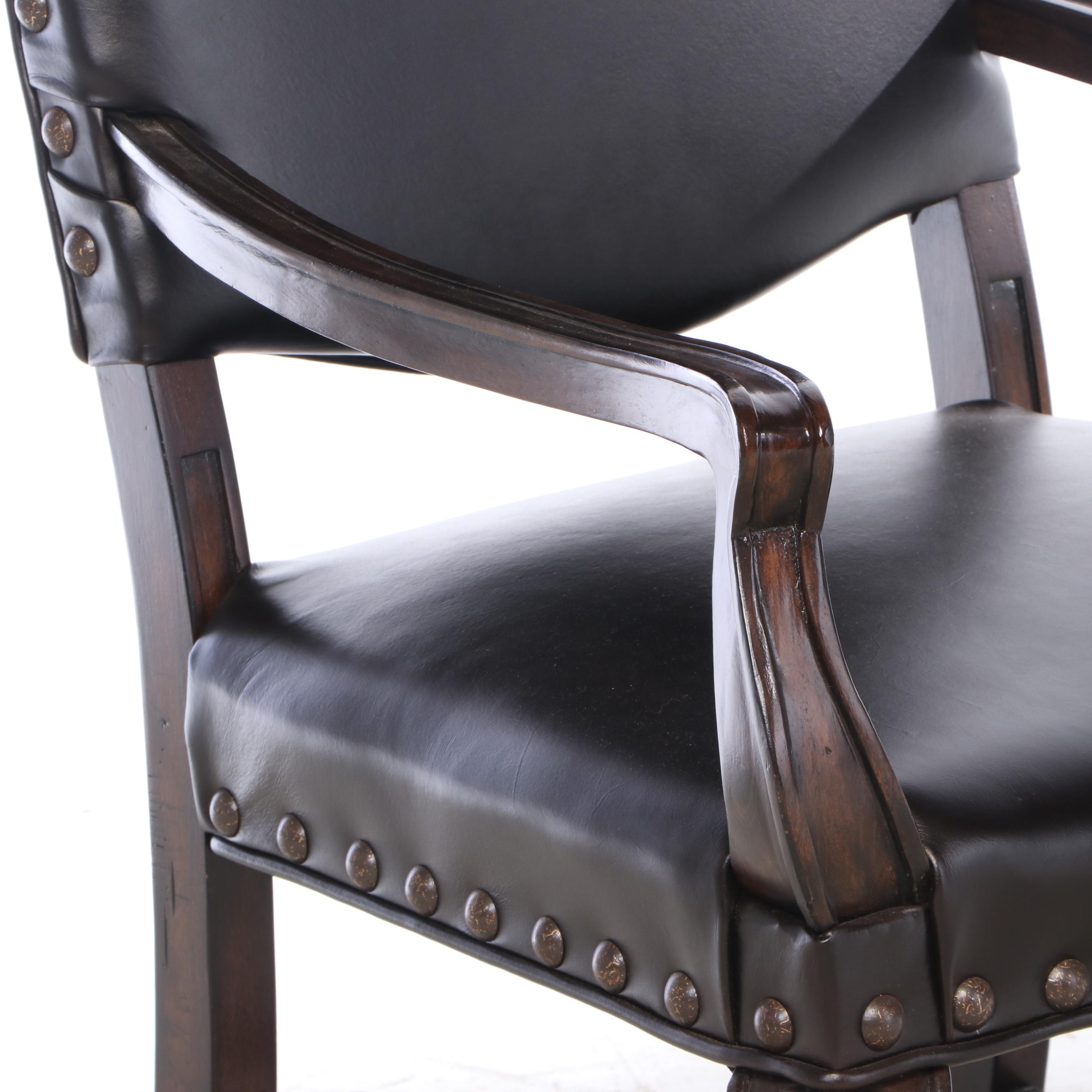Bernhardt Furniture "Eaton Square" Nail Tack Leather Upholstered Dining Chairs