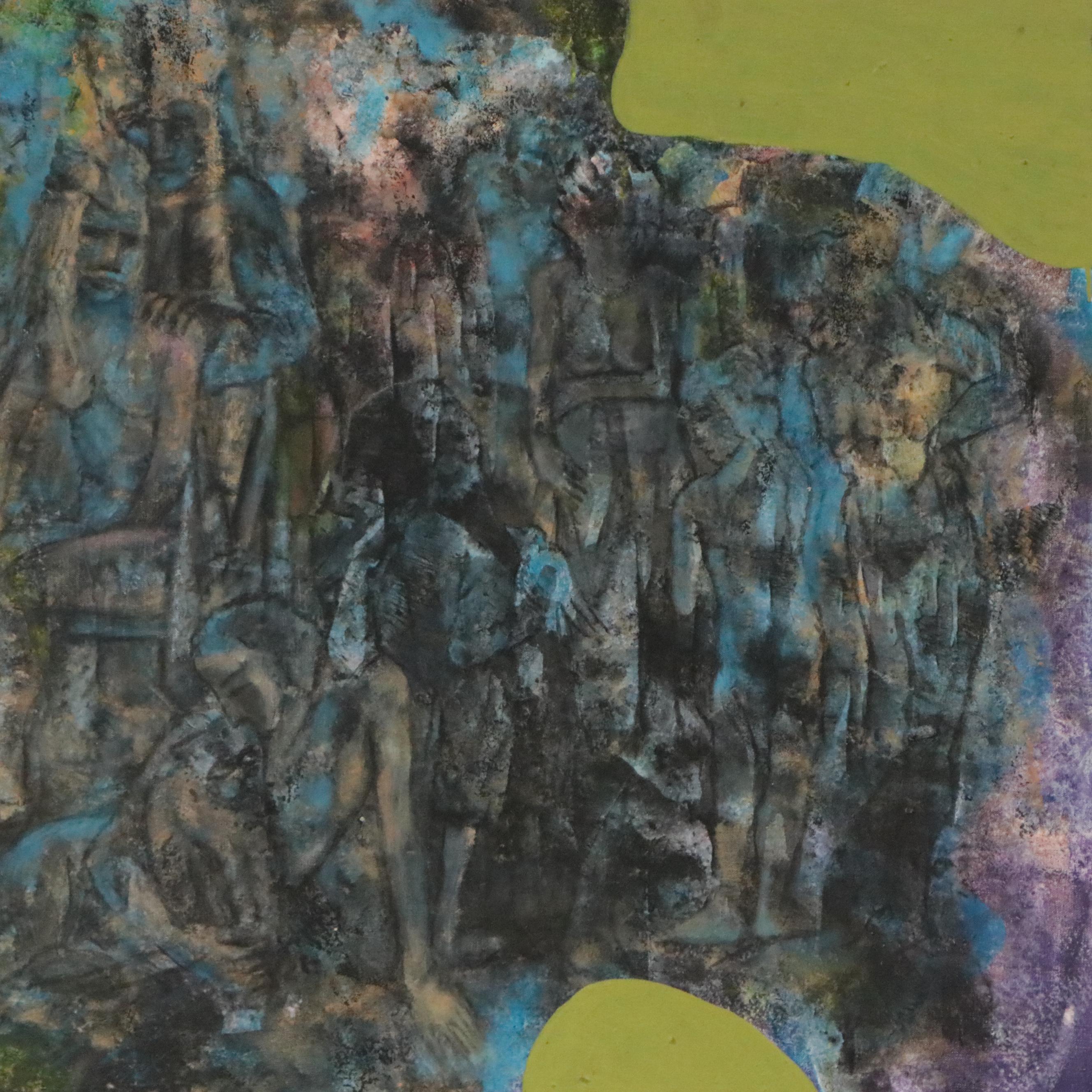 Don Stacy Abstract Oil Painting "No. 2 Evening Grouping," 1980s